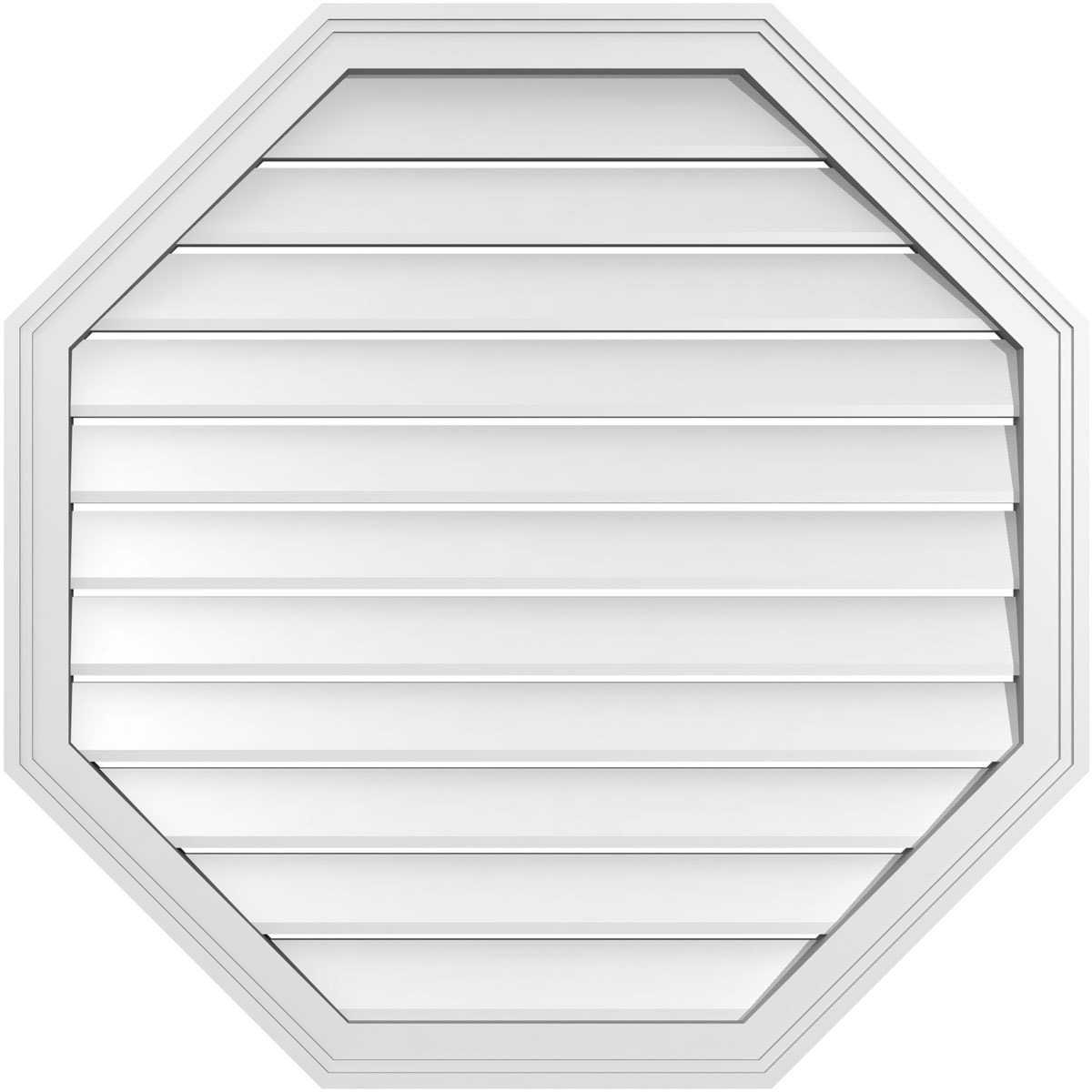 Ekena Millwork GVPOC34X3402SF 34-Inches x 34-Inches Off-white Octagon PVC Gable Louver Vent