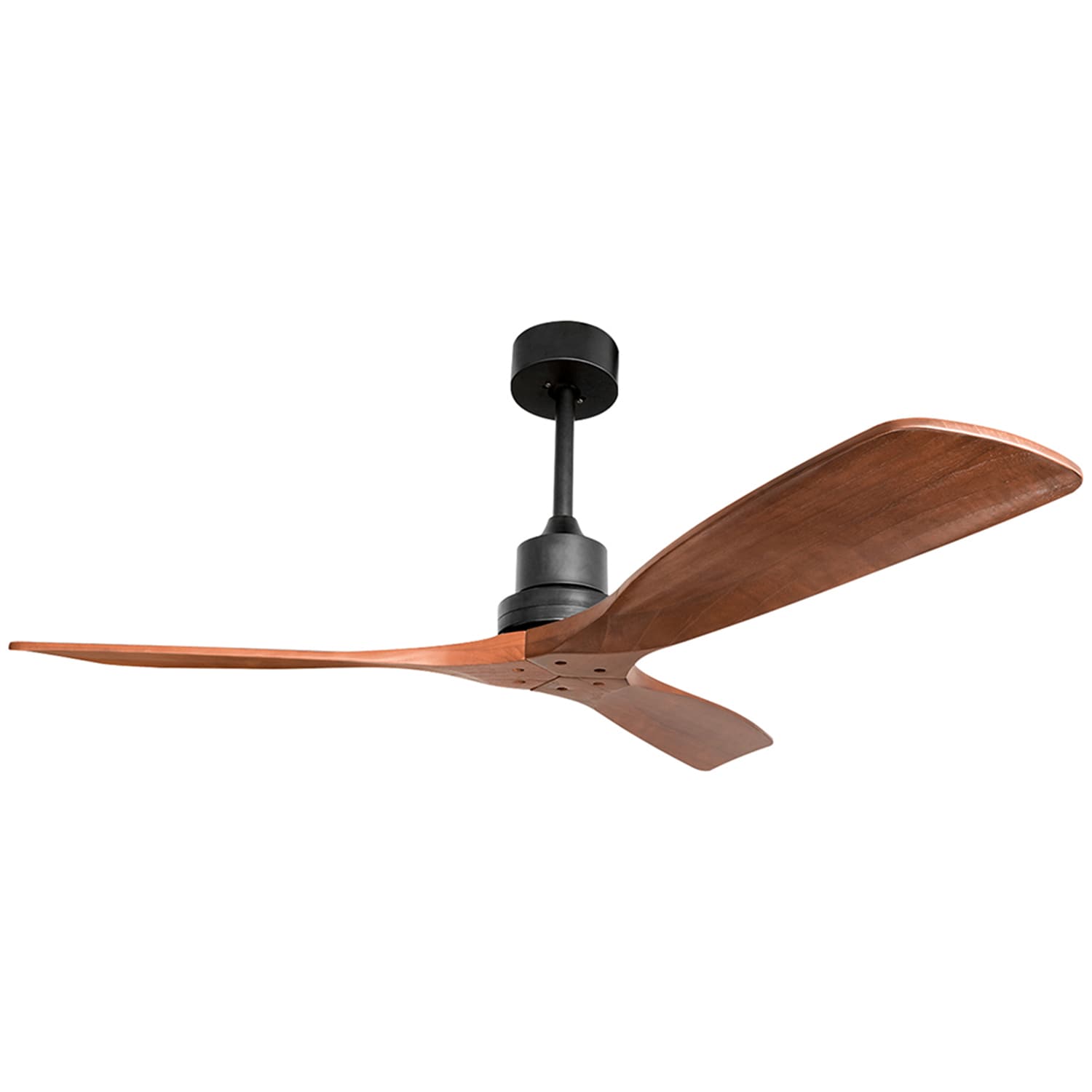 SINOFURN SYC640008BN 52-in Outdoor Black+Brown with Wood Blades Ceiling Fan Without Light - Remote Included ( 3 -Blade )