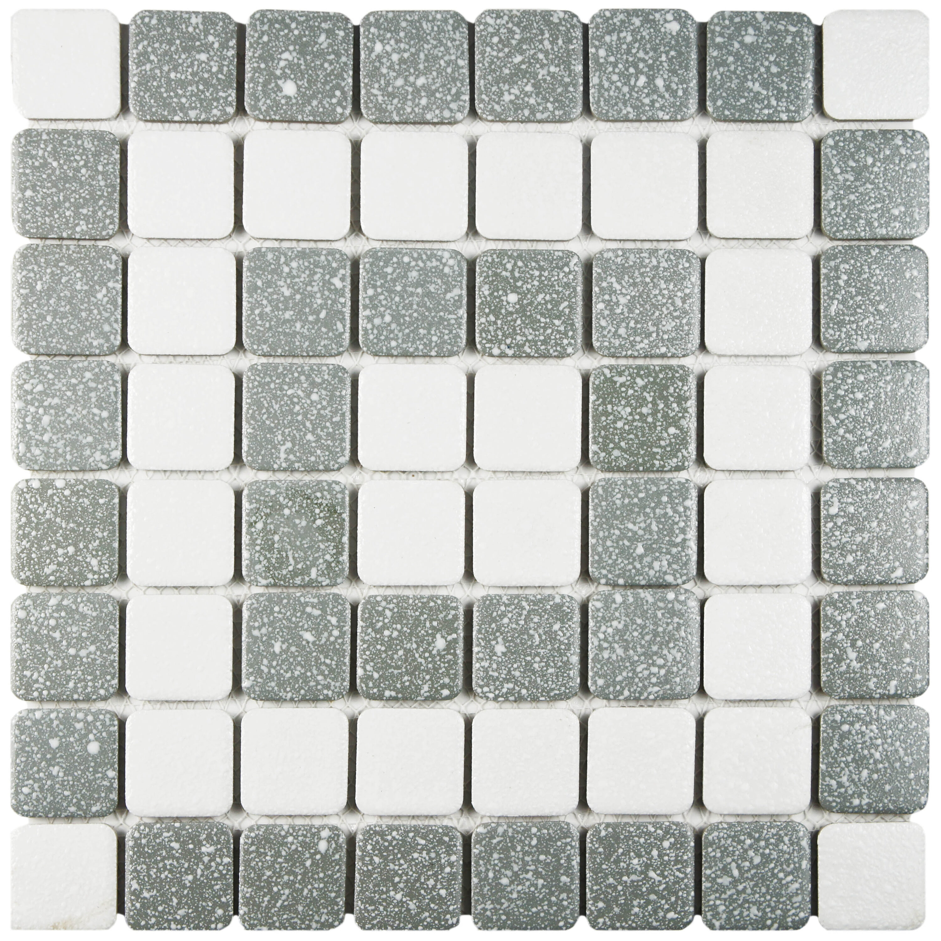 Affinity Tile FKOSSW70 Crystalline Market Grey 12-in x 12-in Satin Porcelain Patterned Square Mosaic Floor and Wall Tile (9.8-sq. ft/ Carton)