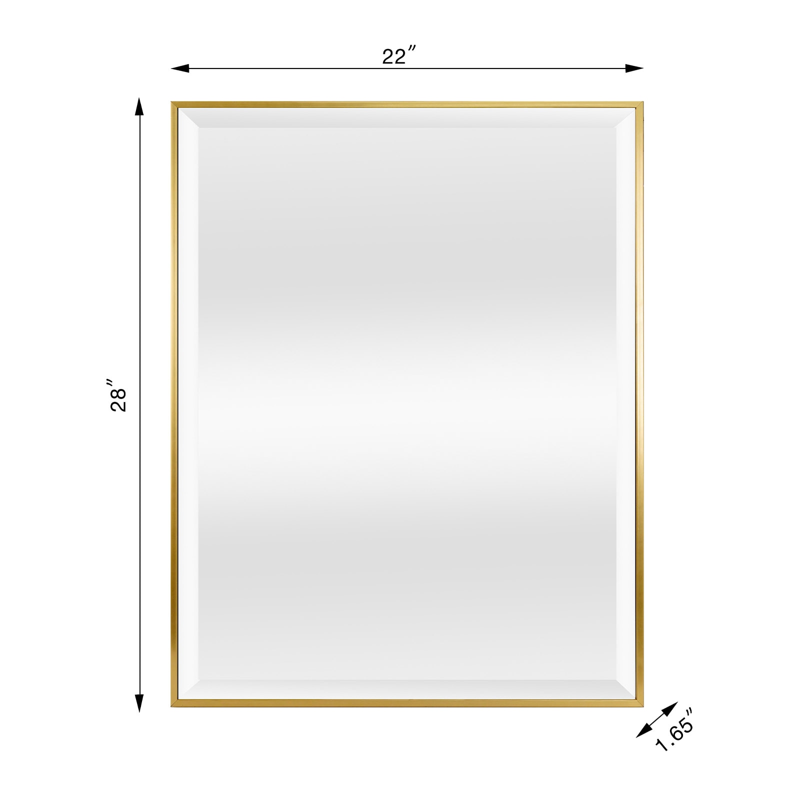 Origin 21 22-in W x 28-in H Gold Framed Wall Mirror 1811-GLD-2329 at ...