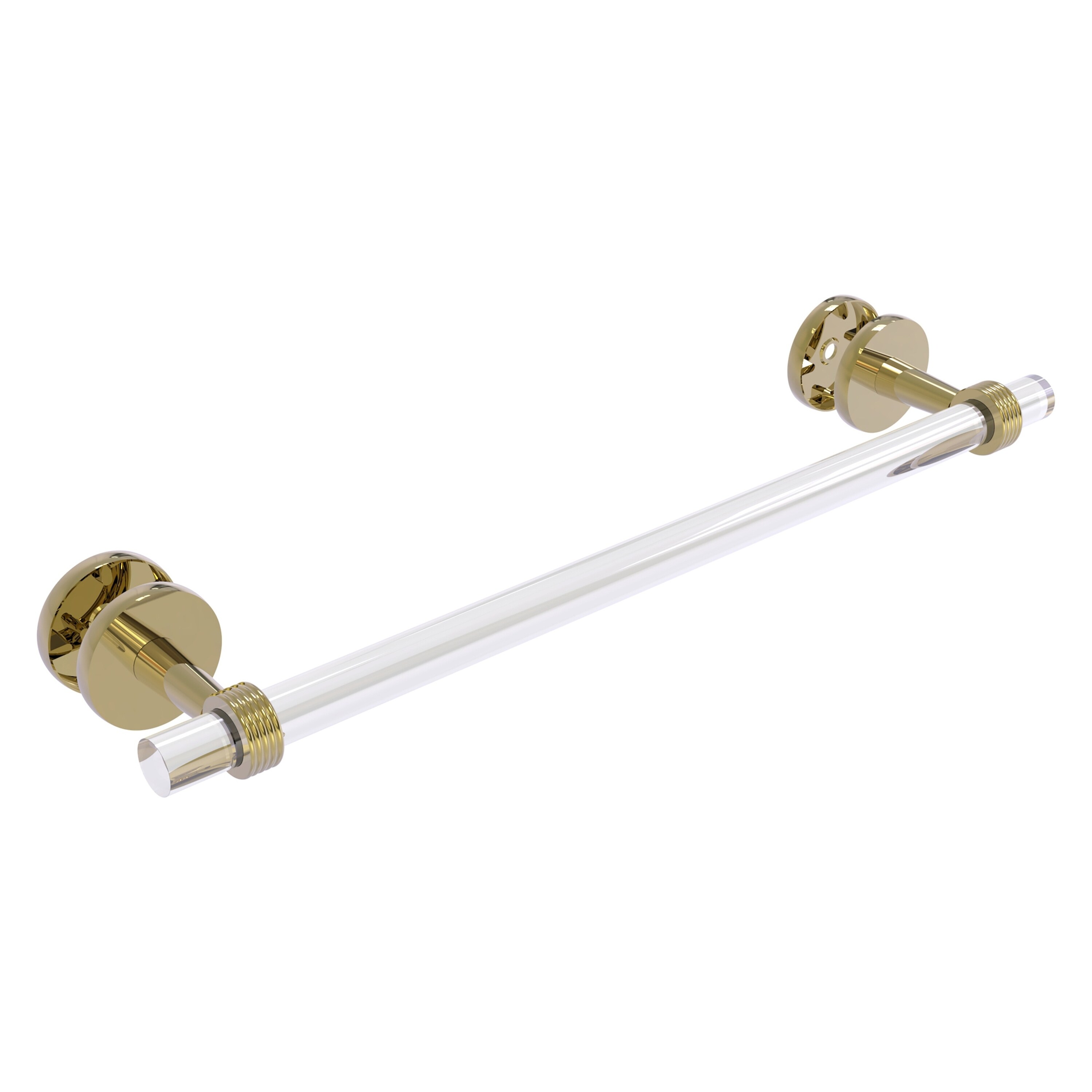 Allied Brass CV-41G-SM-18-UNL Clearview 18-in Unlacquered Brass Wall mount Single Towel Bar
