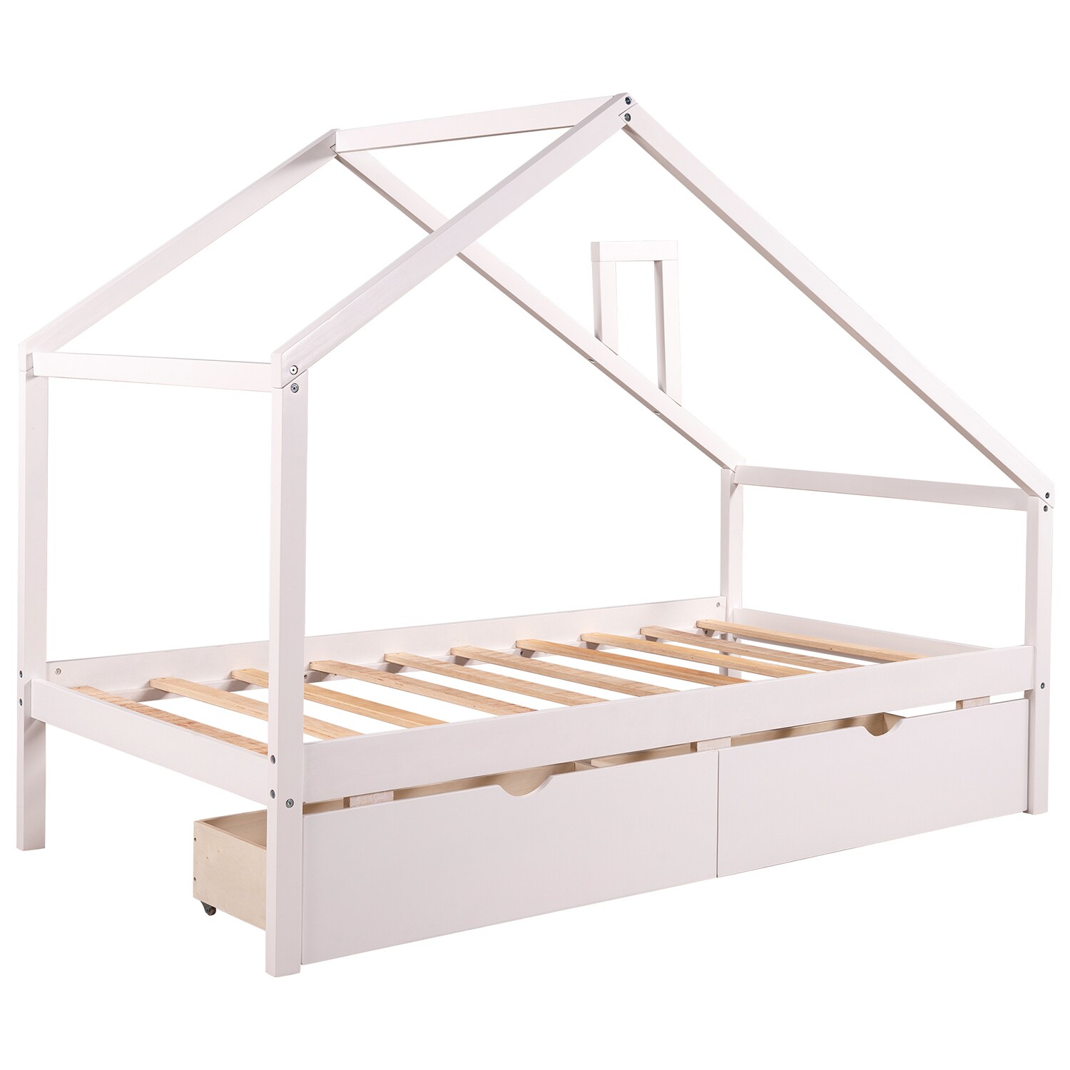 Mondawe White Twin Wood Daybed with Storage at Lowes.com