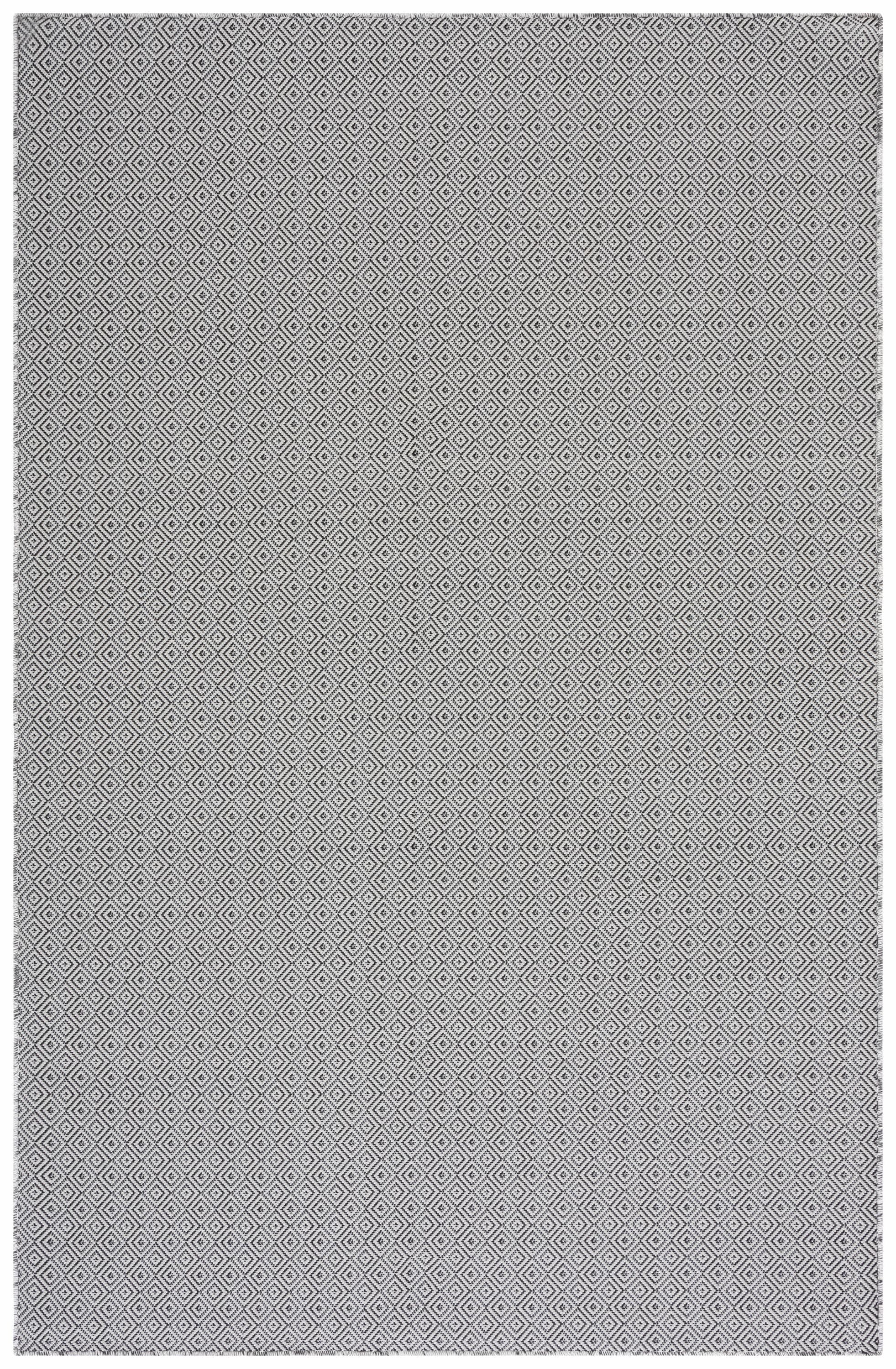 Hampton Gray and Black Rectangular Indoor/Outdoor Area Rug