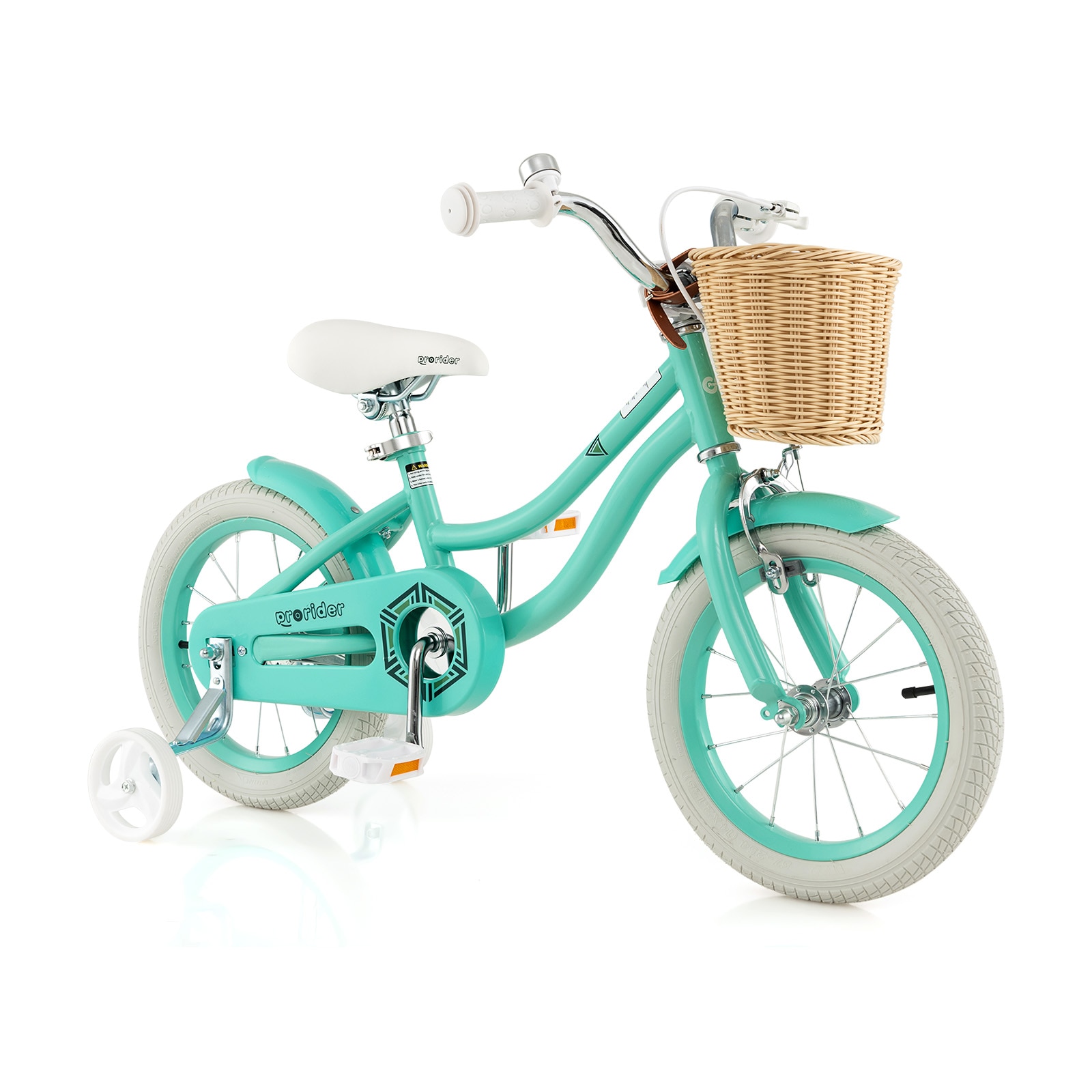 SUGIFT 14-in Kids Bike with Training Wheels and Adjustable Handlebar Seat for Ages 3-5 - Green