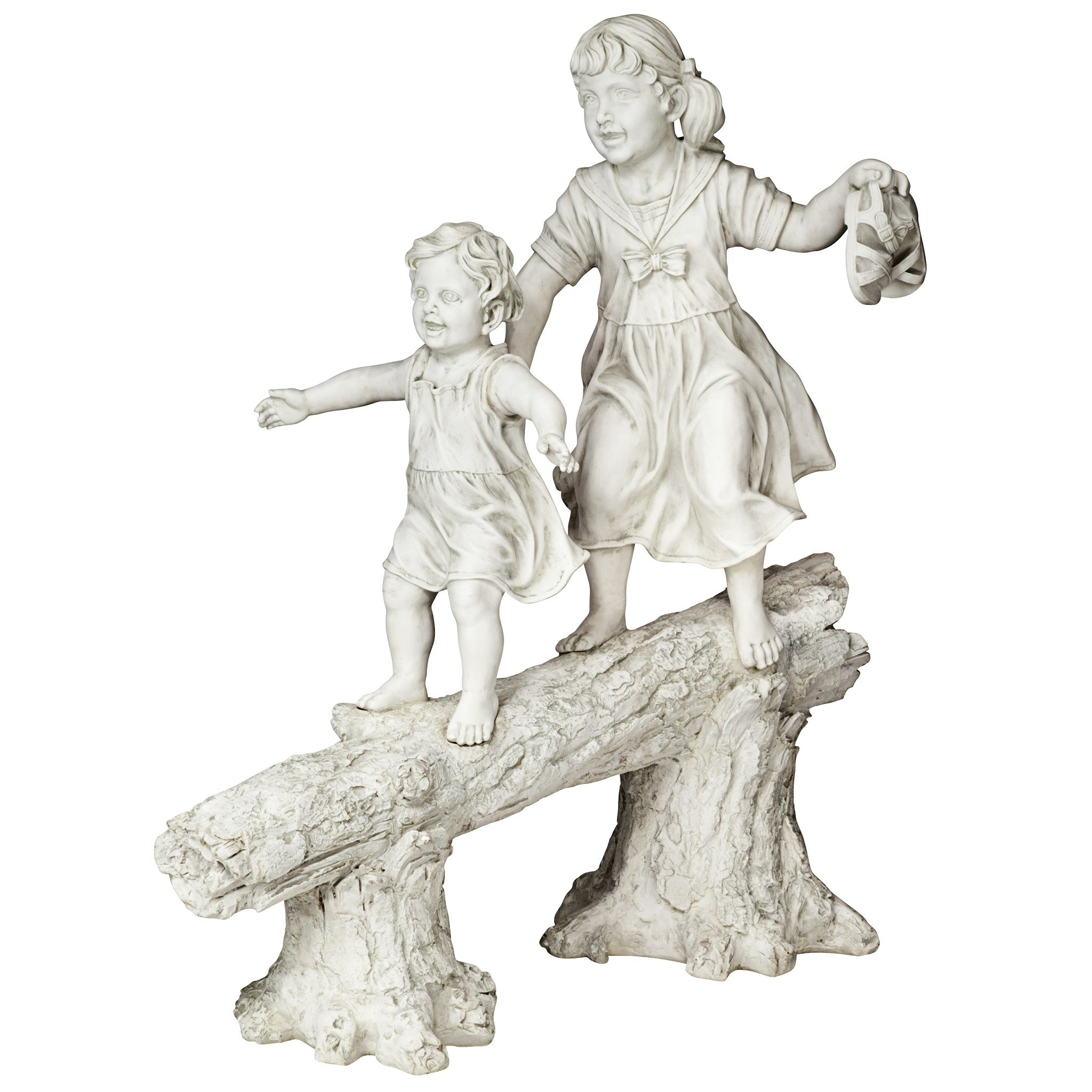Design Toscano KY12491 38-in H x 23.5-in W Off-white Children Garden Statue