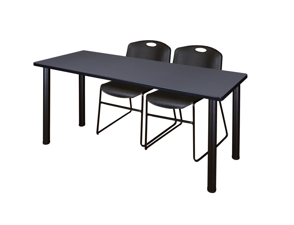 Regency MT7224GYBPBK44BK Training Gray 4-Person Training Table (72-in W x 29-in H)