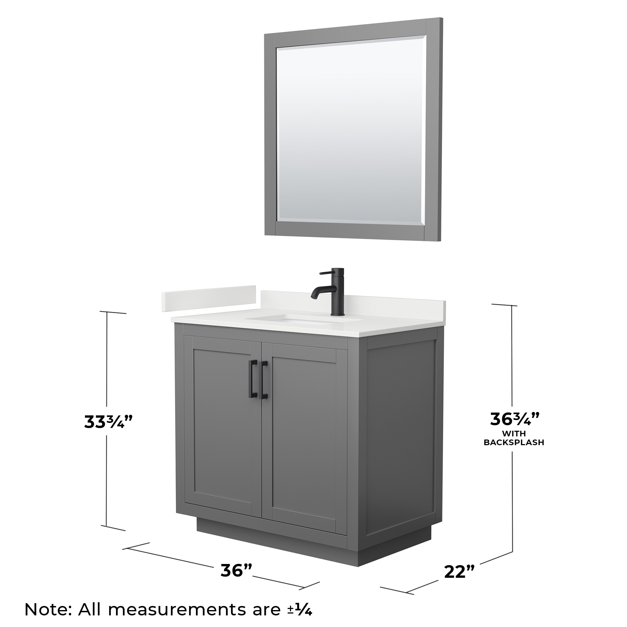 Wyndham Collection WCF292936SGBWQUNSM34 Bath-Vanity-Combo - View #6