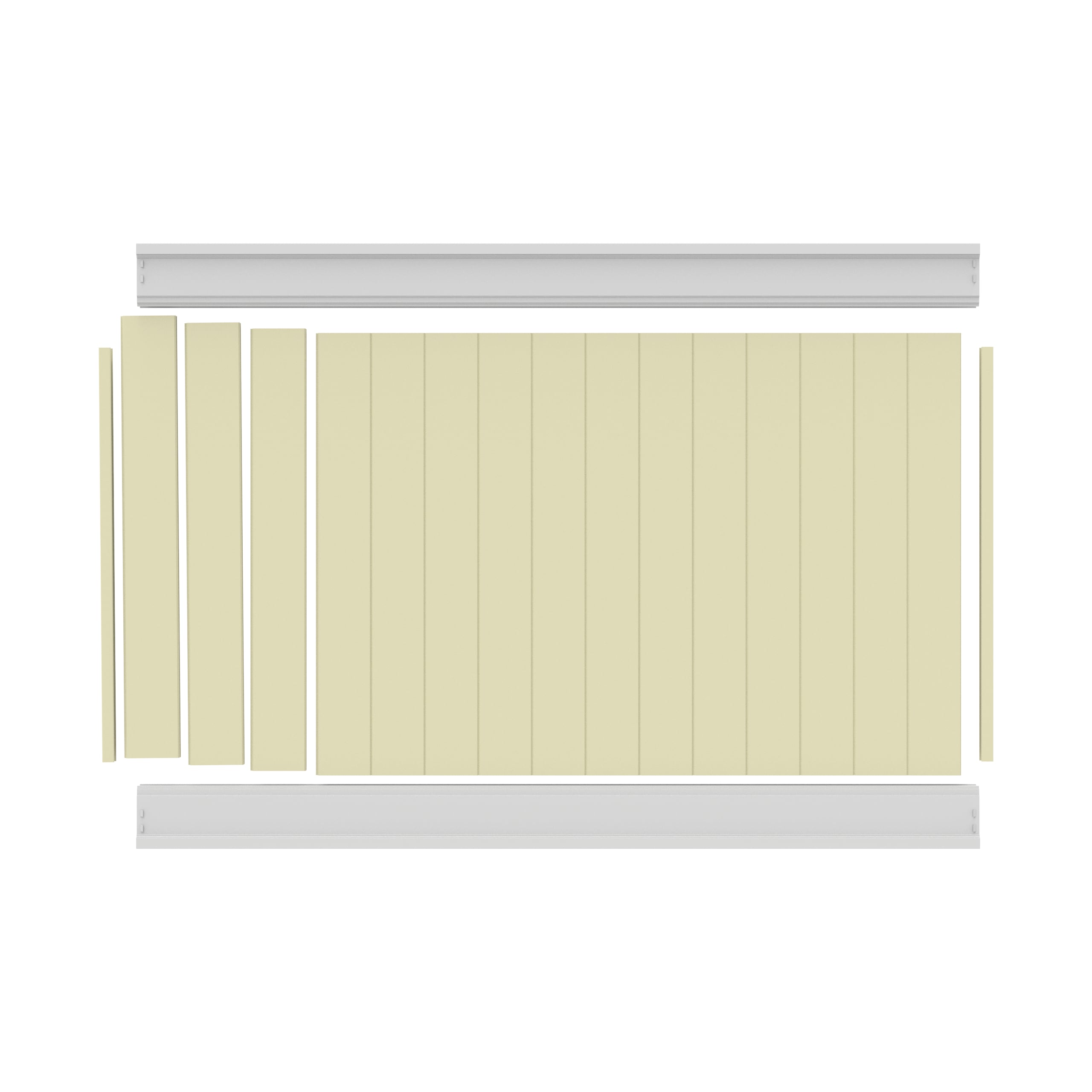 Freedom Emblem 6-ft H x 8-ft W White Rail/Sand Infill Vinyl Fence Panel Cap  in the Vinyl Fencing department at