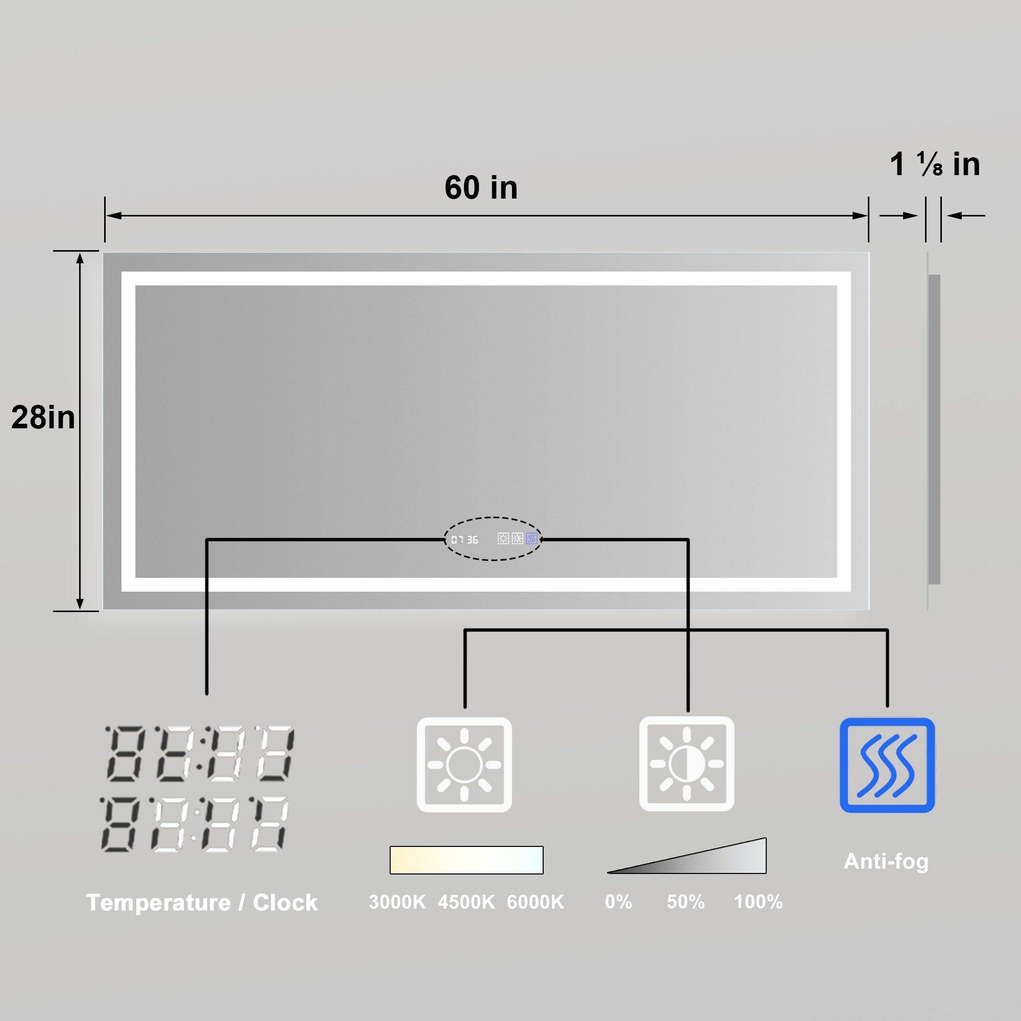 ExBrite DHBM2436FLAL Framed-Bath-Mirrors - View #3