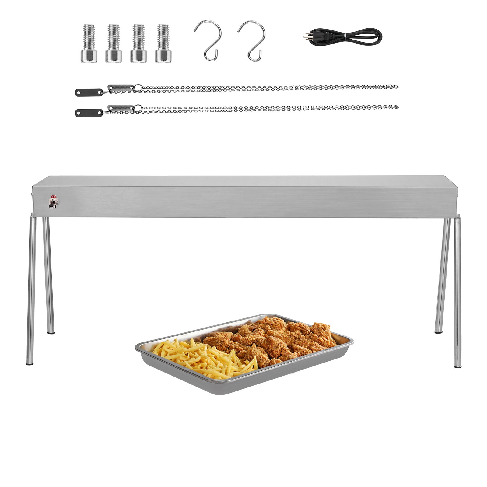 GIVIMO 750-W Commercial Stainless Steel Hanging Food Heat Lamp Warmer with Strip Heater 37.4-in #LW047GIVSS694
