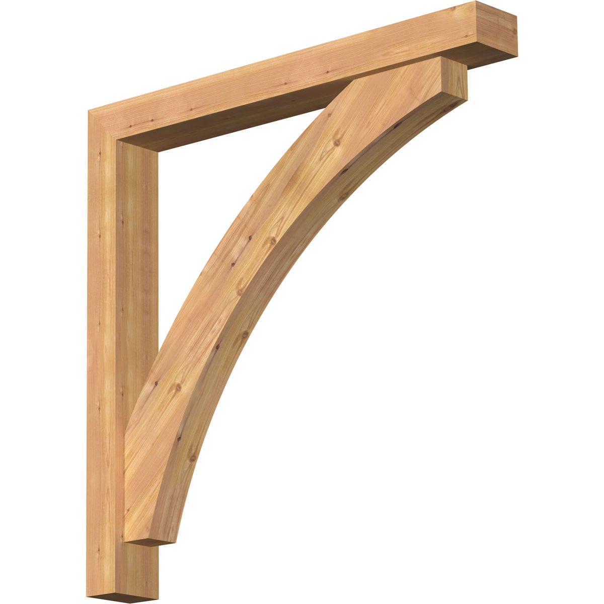 Ekena Millwork 1463962 Thorton Block Smooth Bracket with Offset Brace 5-1/2-in x 44-in x 44-in Western red cedar Brown Wood Standard bracket
