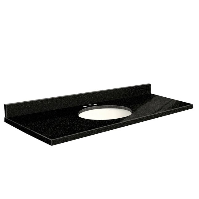 Transolid 61-in Absolute Black Granite Single Sink Bathroom Vanity Top Transolid 61-in Absolute Black Granite Single Sink Bathroom Vanity Top