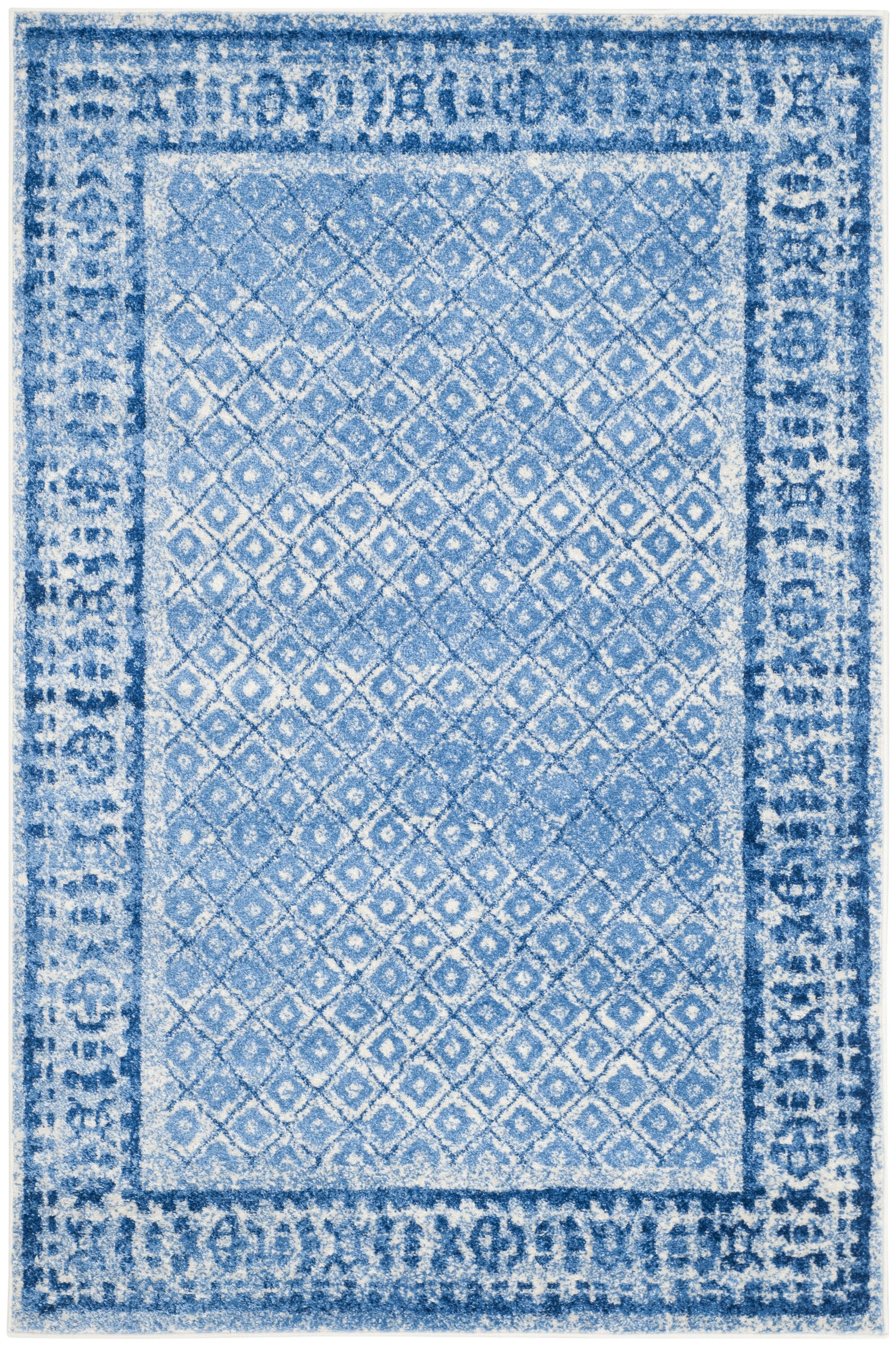 Safavieh ADR110D-5 Adirondack Tabriz 5 x 8 (ft) Loomed Polypropylene Silver/Blue Rectangular Indoor Distressed/Overdyed Vintage Area rug