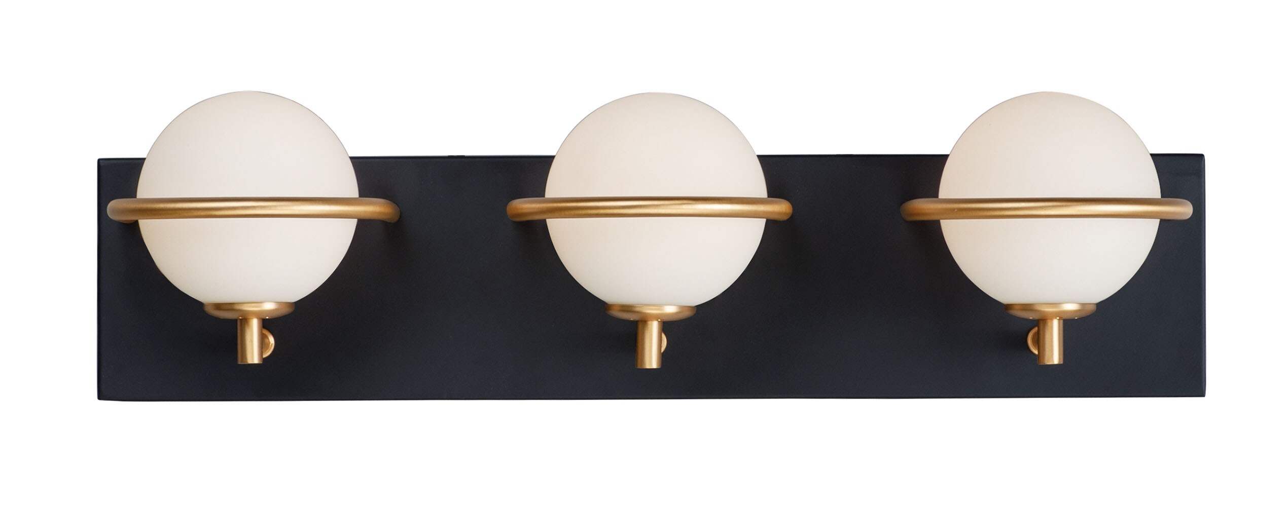 Maxim Lighting 21603SWBKGLD Revolve 20.25-in 3-Light Black/Gold LED Transitional Vanity Light