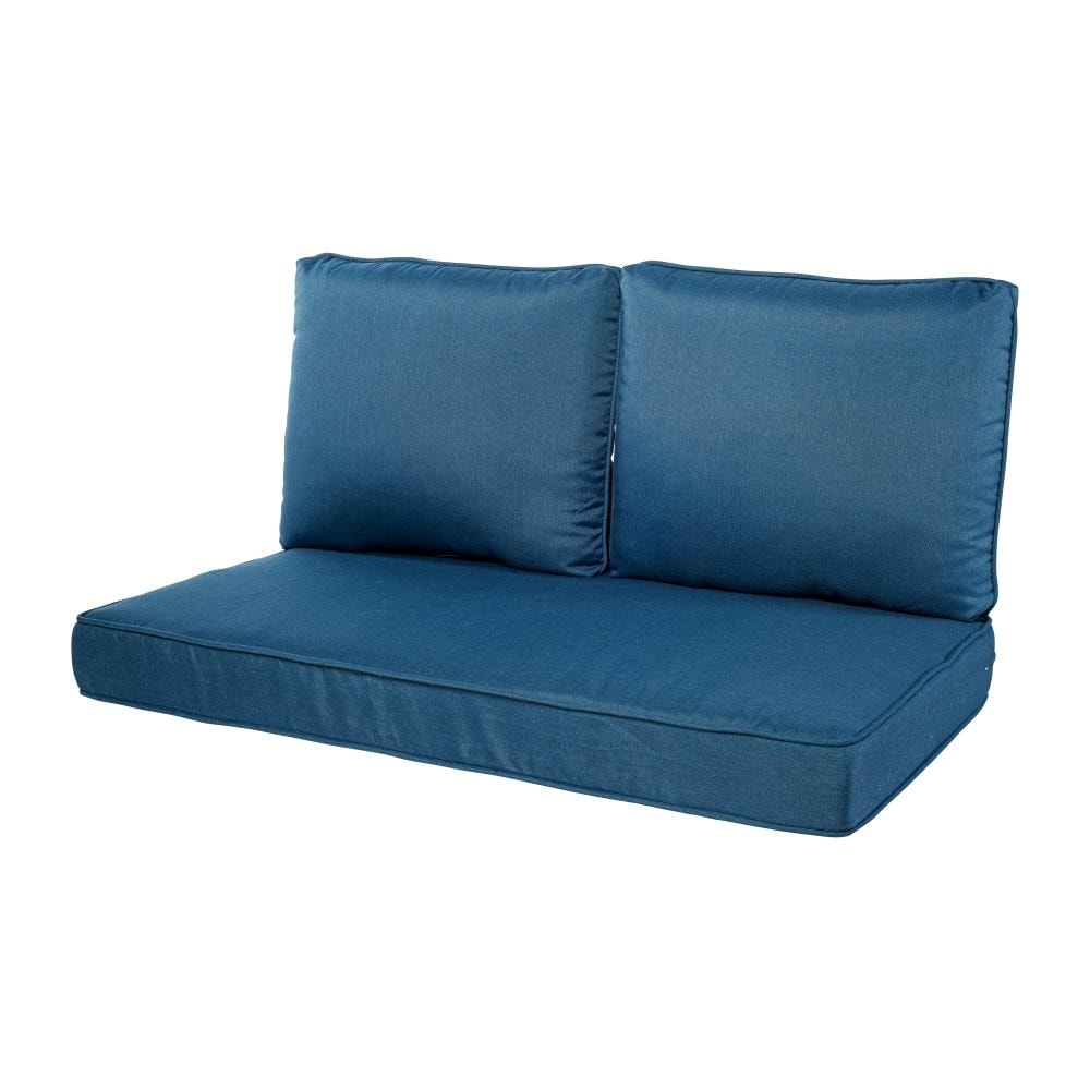 Zippy Waterproof Garden Furniture Cushions Navy TWIN PACK Round 13 