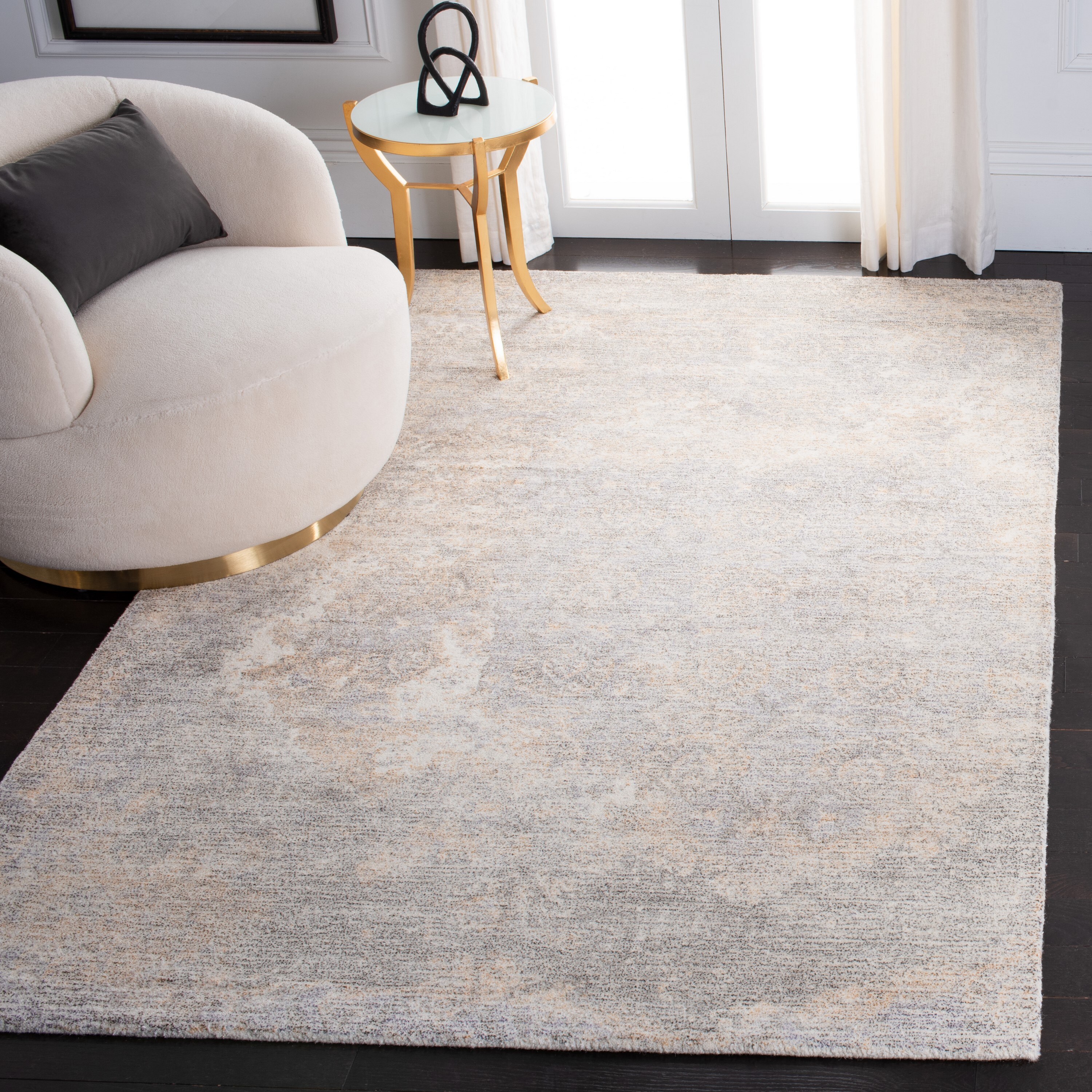 Safavieh RVT111D-3 Restoration Vintage Denel 3 x 5 (ft) Tufted Synthetic Gold/Ivory Rectangular Indoor Abstract Vintage Throw rug