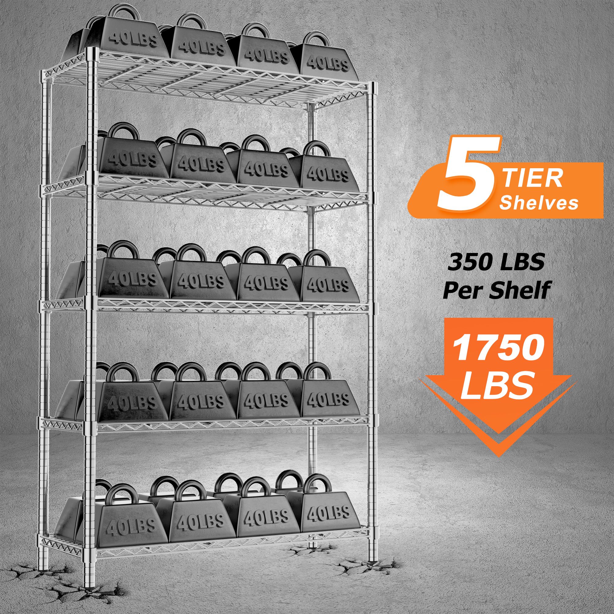 LOVMOR CHROME-36HAGW-PLR Free-Standing-Shelving - View #2