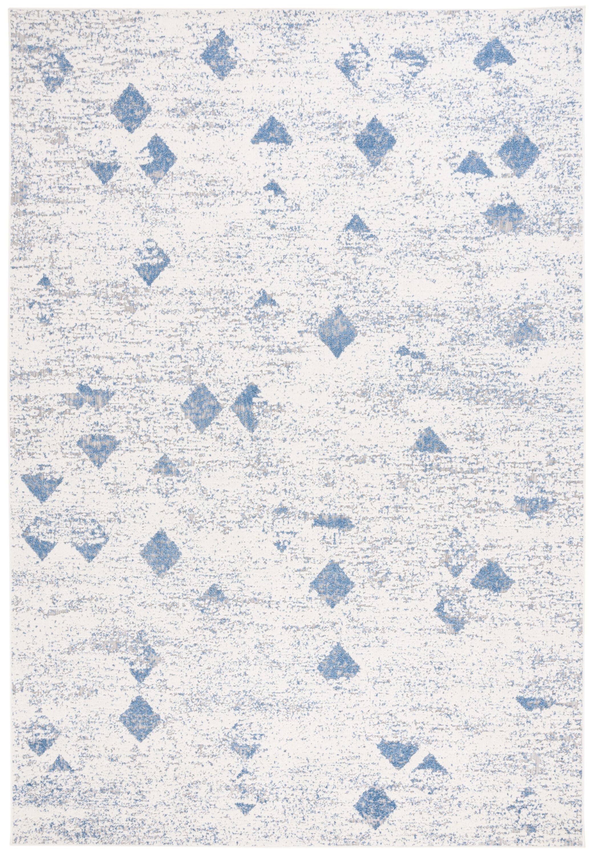 Safavieh COT952N-9 9 x 12 (ft) Loomed Blue Rectangular Indoor/Outdoor Geometric Mid-Century Modern Area rug