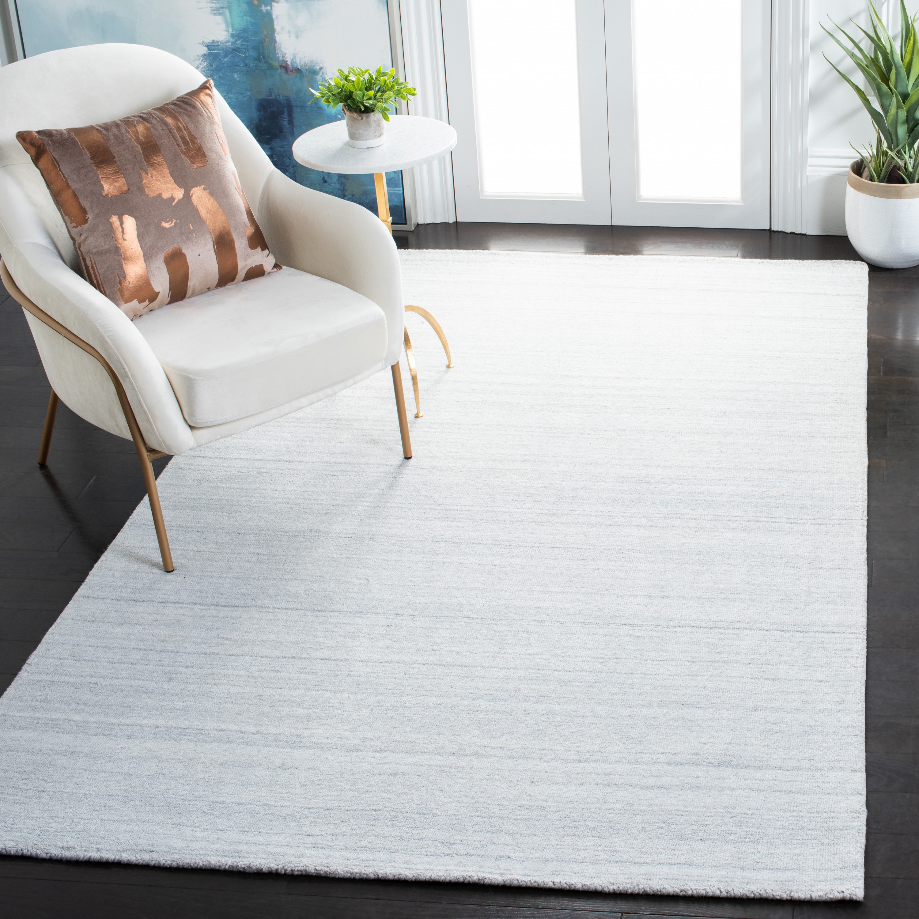 Safavieh MIR275G-3 Mirage Sawsan 3 x 5 (ft) Loomed Polyester Light Gray Rectangular Indoor Distressed/Overdyed Farmhouse/Cottage Throw rug
