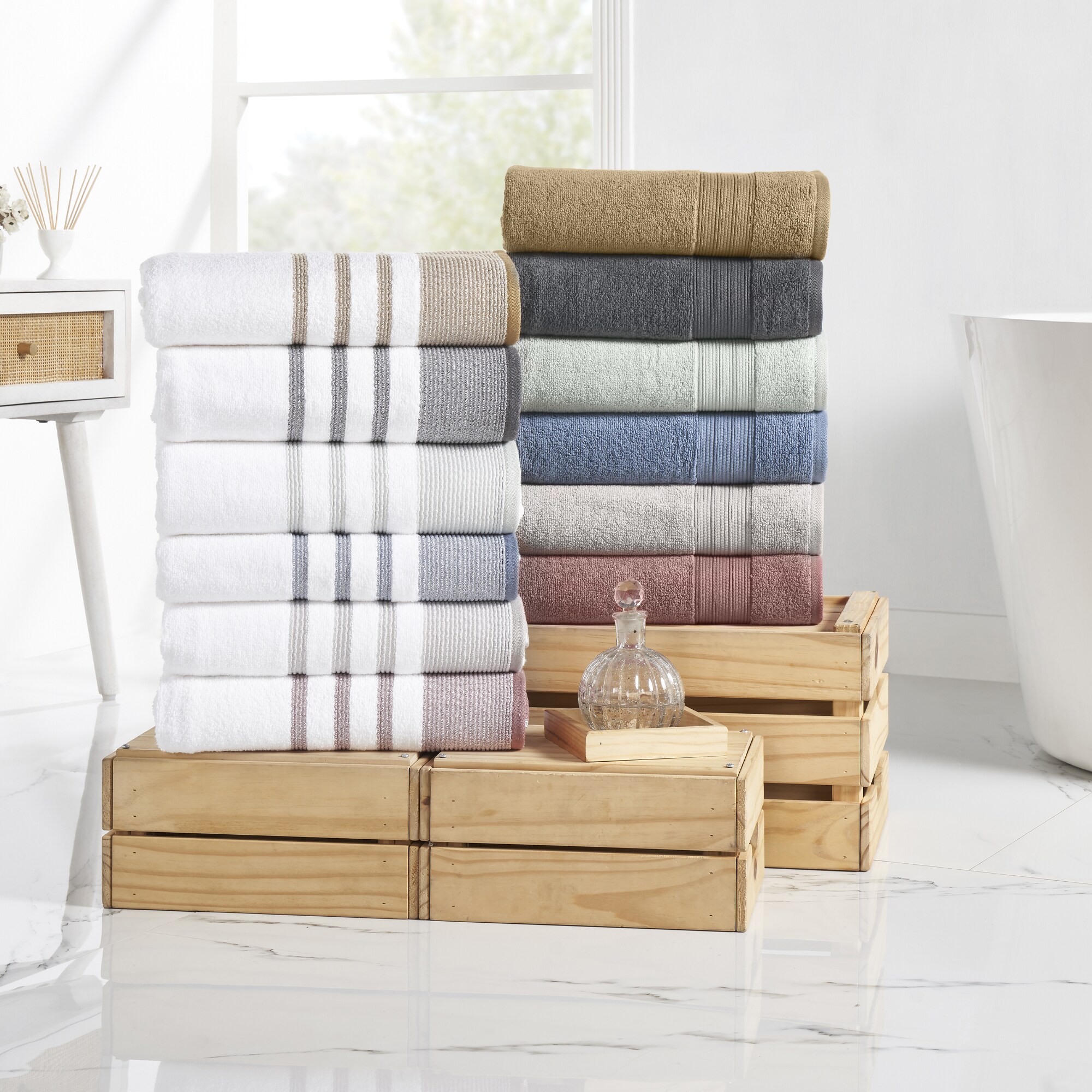 Windsor Home Quick Dry White Cotton Zero Twist 6-piece Towel Set