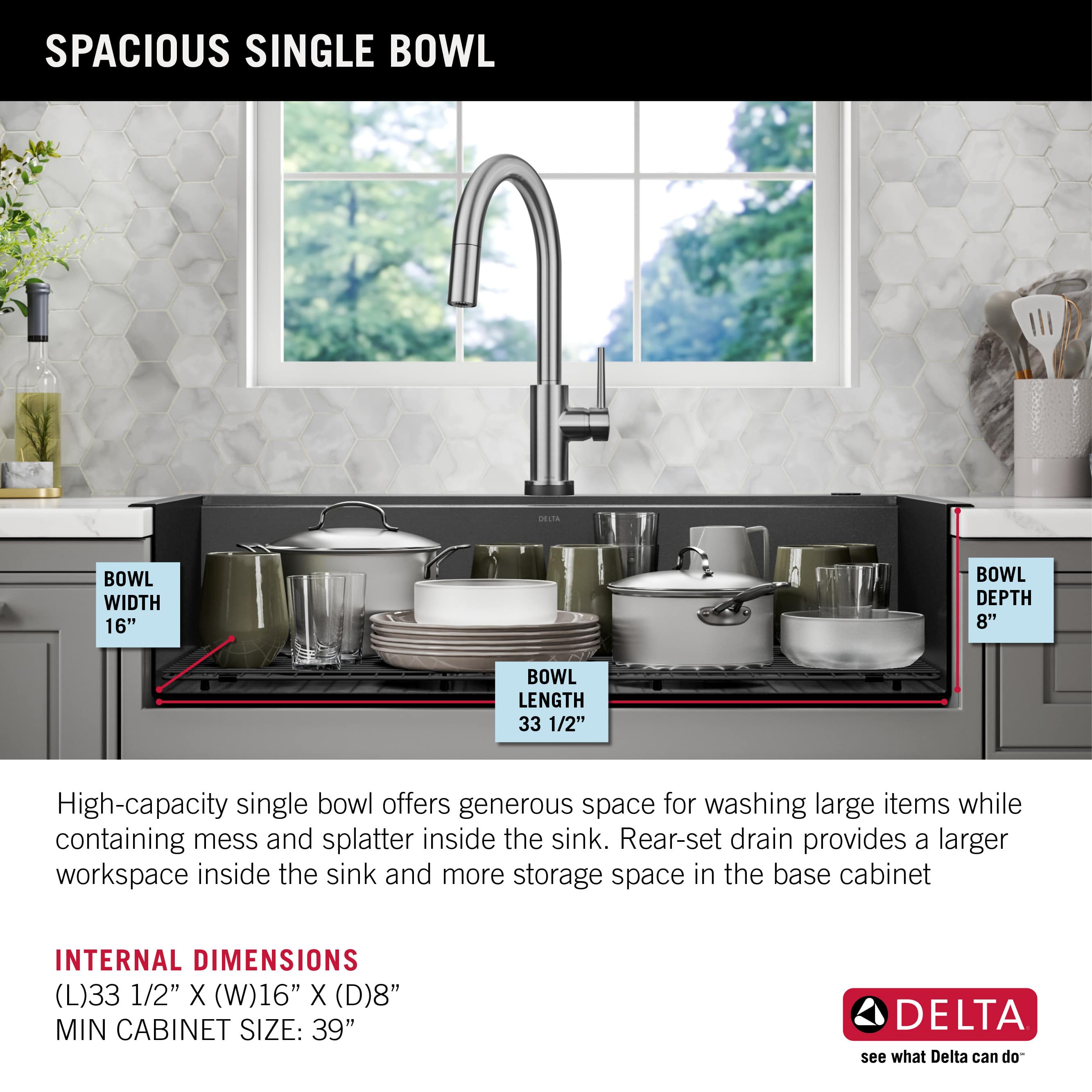 Delta Rivet™ 36 L Workstation Farmhouse Apron Front Kitchen Sink  Undermount 16 Gauge Stainless Steel Single Bowl