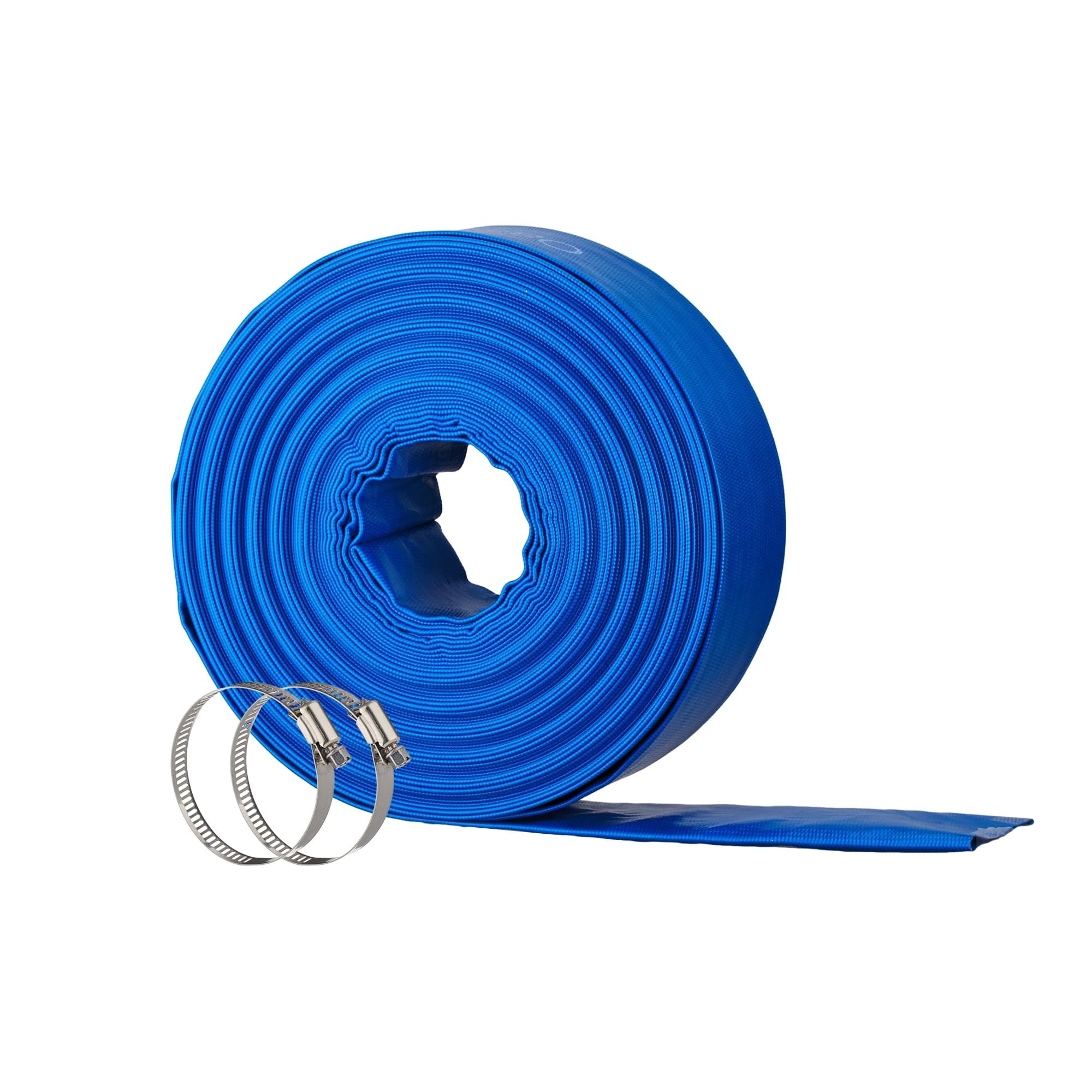 Etokfoks  2 in PVC Pool Backwash Hose Heavy Duty Lay Flat Discharge Hose Burst Resistant for Pool Filter Pump Drainage 1 Roll
