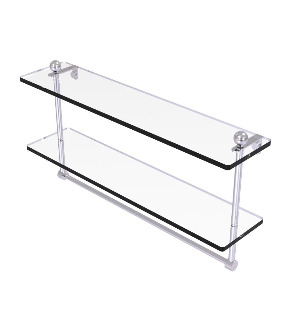 Allied Brass PR-2/22TB-SCH Prestige Regal Satin Chrome 2 -Tier Wall mount Bathroom Shelf ( 22-in x 12-in x 5-in )