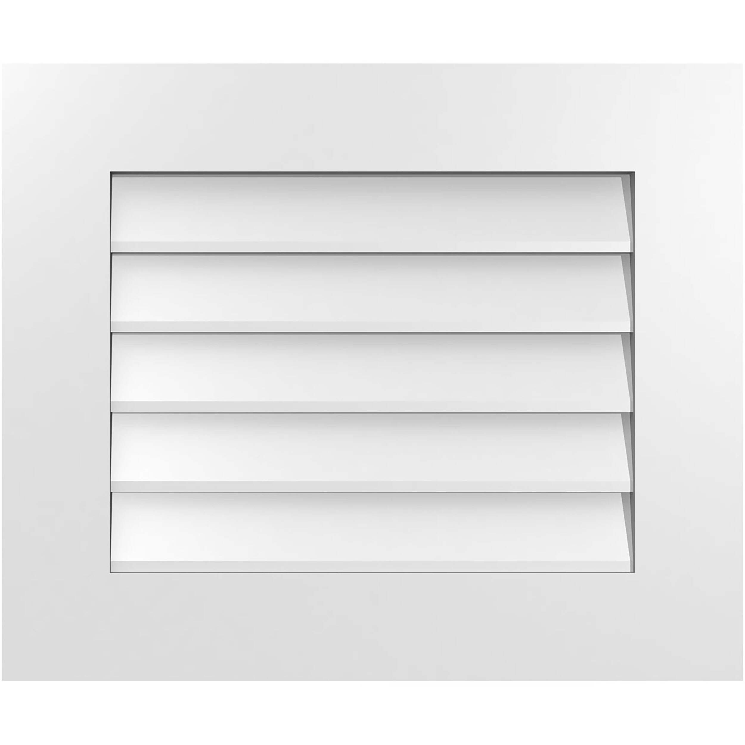 Ekena Millwork GVPVE24X2001SN 24-Inches x 20-Inches Off-white Rectangle PVC Gable Louver Vent