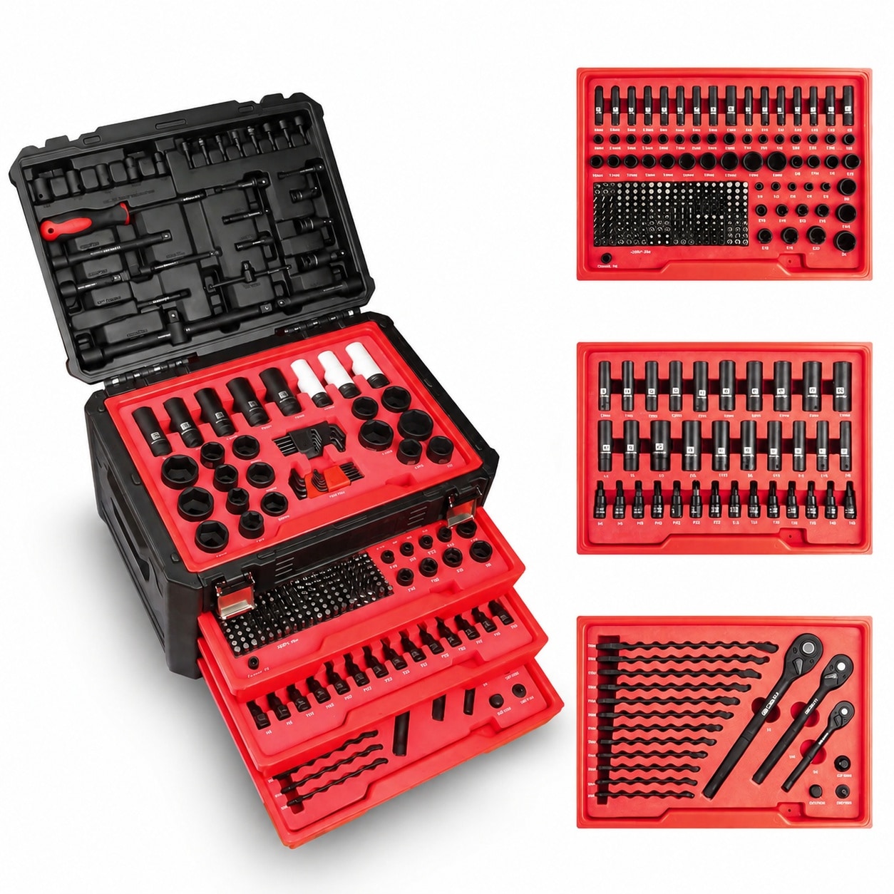 Misopily  Mechanics Tool Set 390 pcs SAE and Metric Kit with Deep and Standard Sockets Half Quarter Three Eighth Drive CRV Steel Wrenches Bits Sansujyuku sansujyuku.com