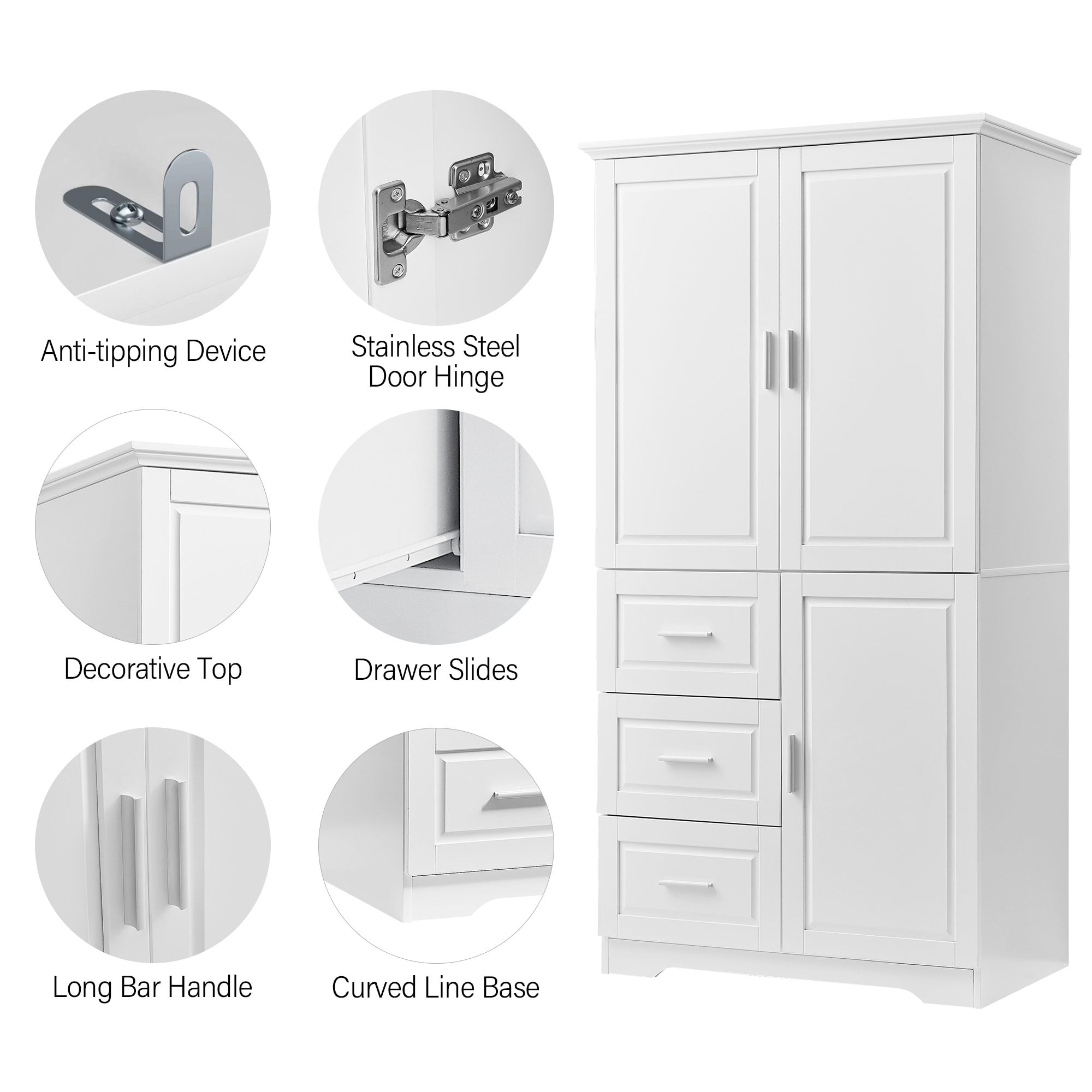 LUCKY ONE LO-BY2985K3P Linen-Cabinets - View #6