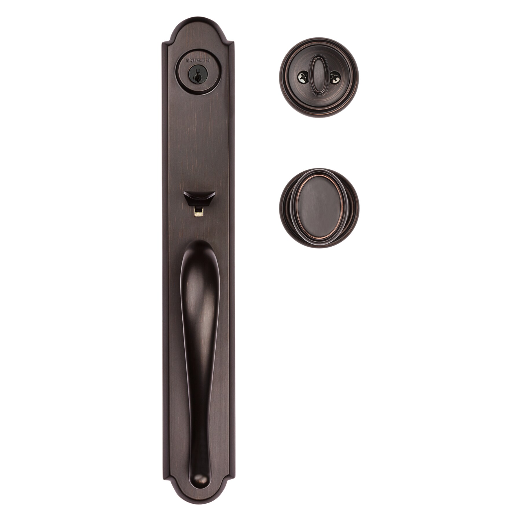 Baldwin Prestige Series Bighorn Venetian Bronze Single-Cylinder Keyed Entry Door Handleset with Knob and SmartKey