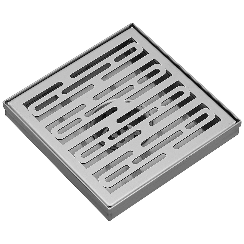 BWE 6 In. Square Stainless Steel Shower Drain with Slot Pattern Drain ...