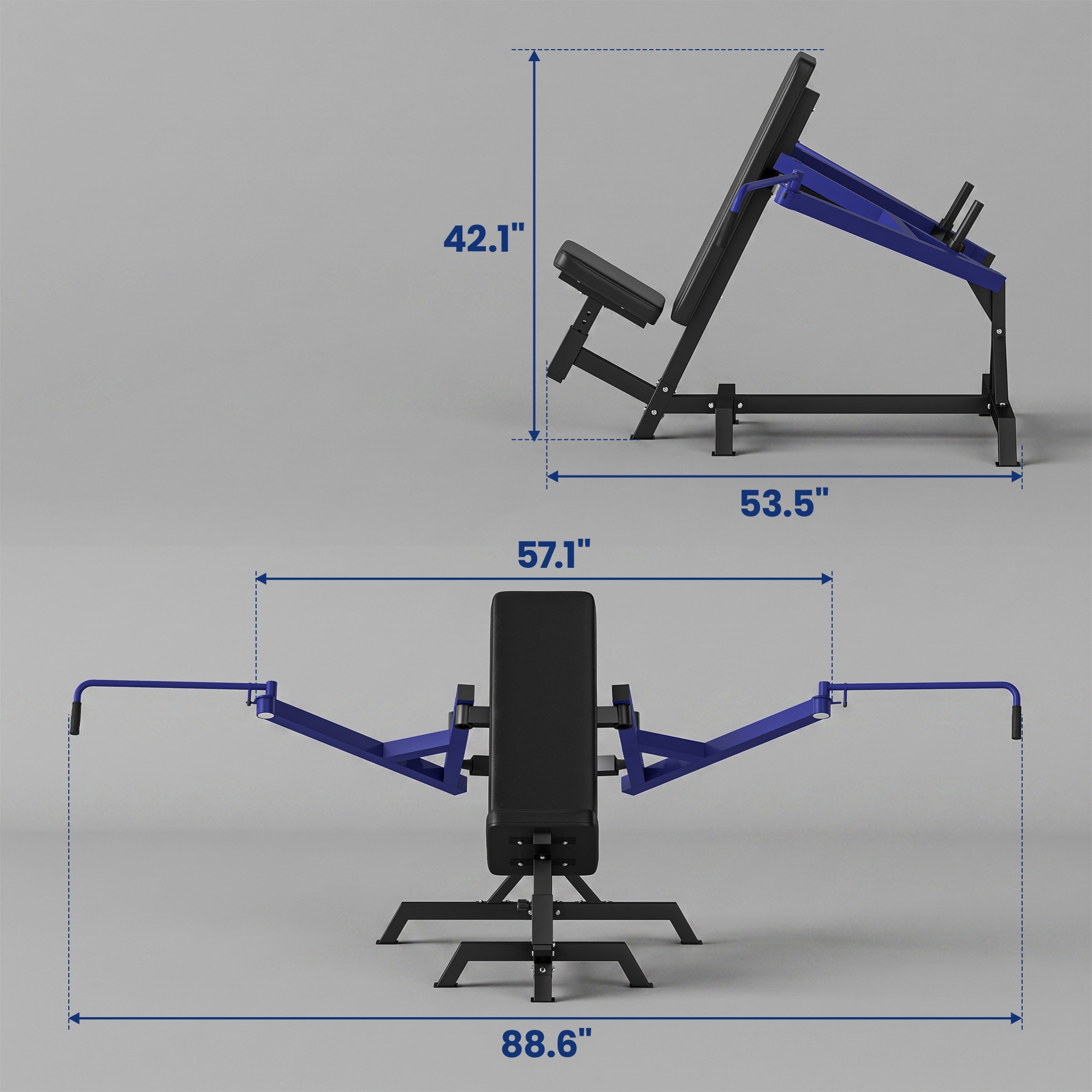 Soozier Seated Chest Press Machine with Adjustable Lever Arms Dark Blue ...