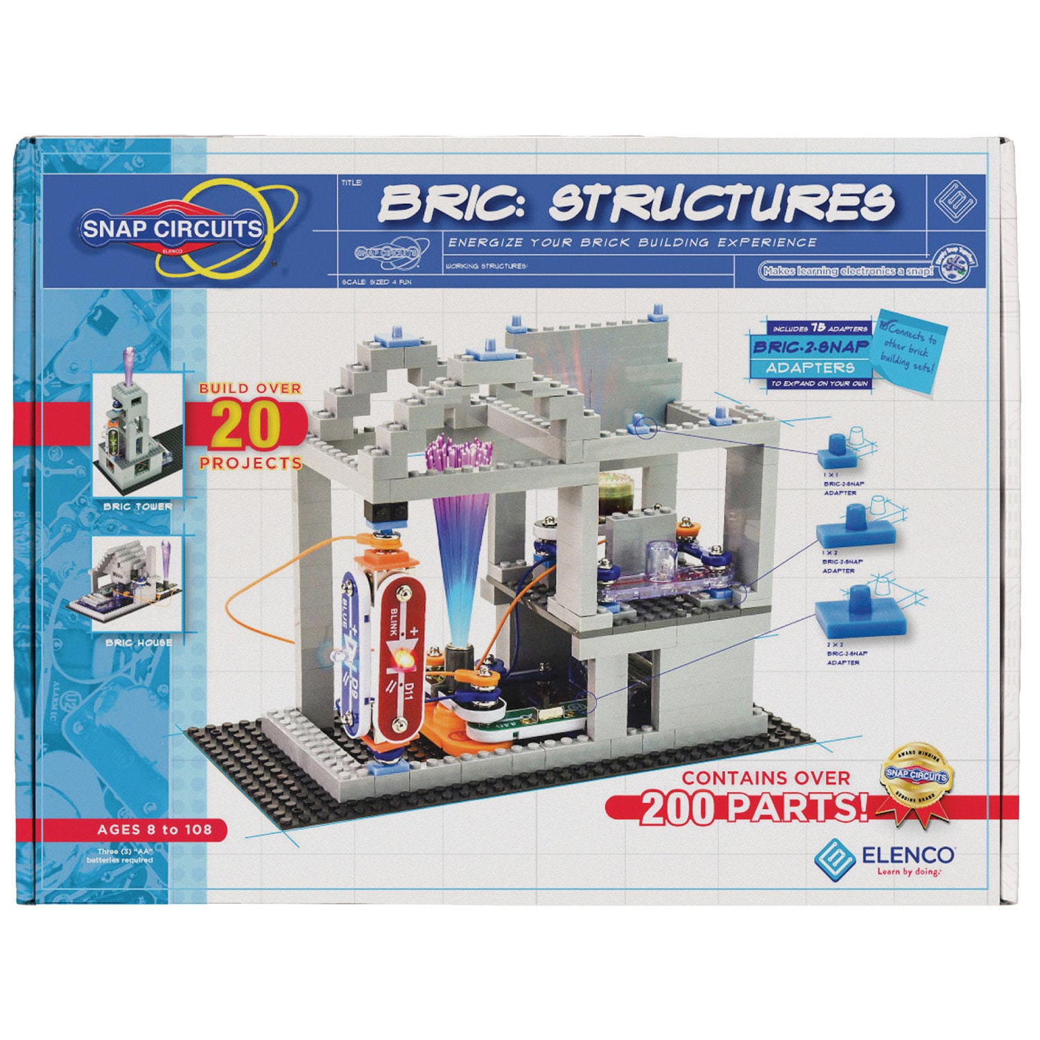 Elenco G756619012360 Snap Circuits BRIC 100 Electronics Exploration Kit