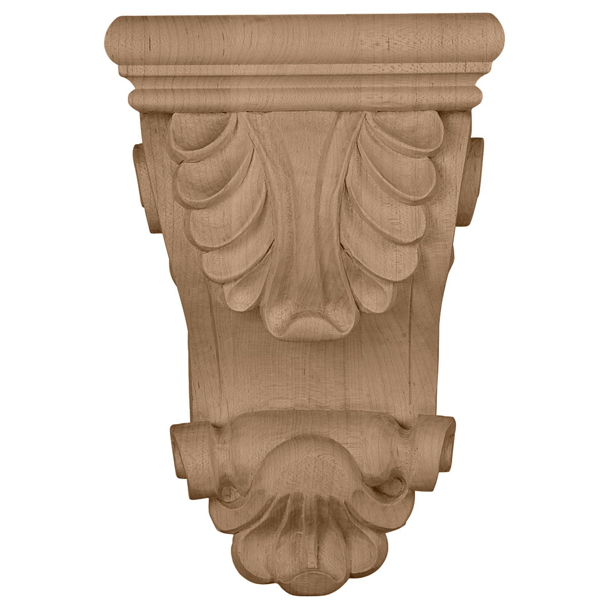 Cherry Hand-Carved Hardwood Acanthus Leaf Corbel