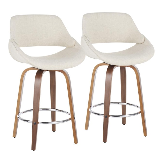 Upholstered Bar Stool In The Stools, Cream And Walnut Bar Stools