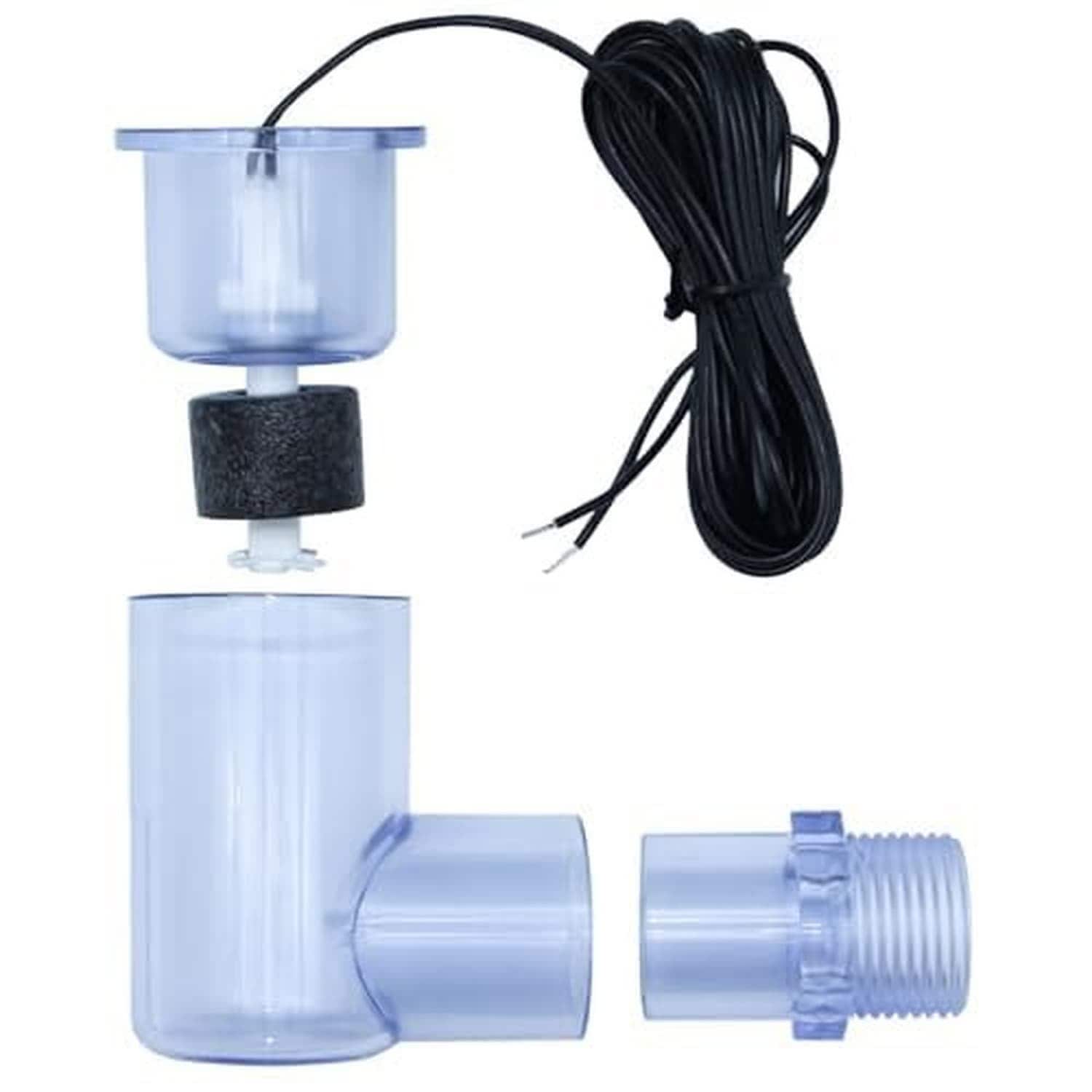 OGETFUUR Transparent Blue Float Switch with 3/4in Adapter HVAC Drain Pan Water Level Switch