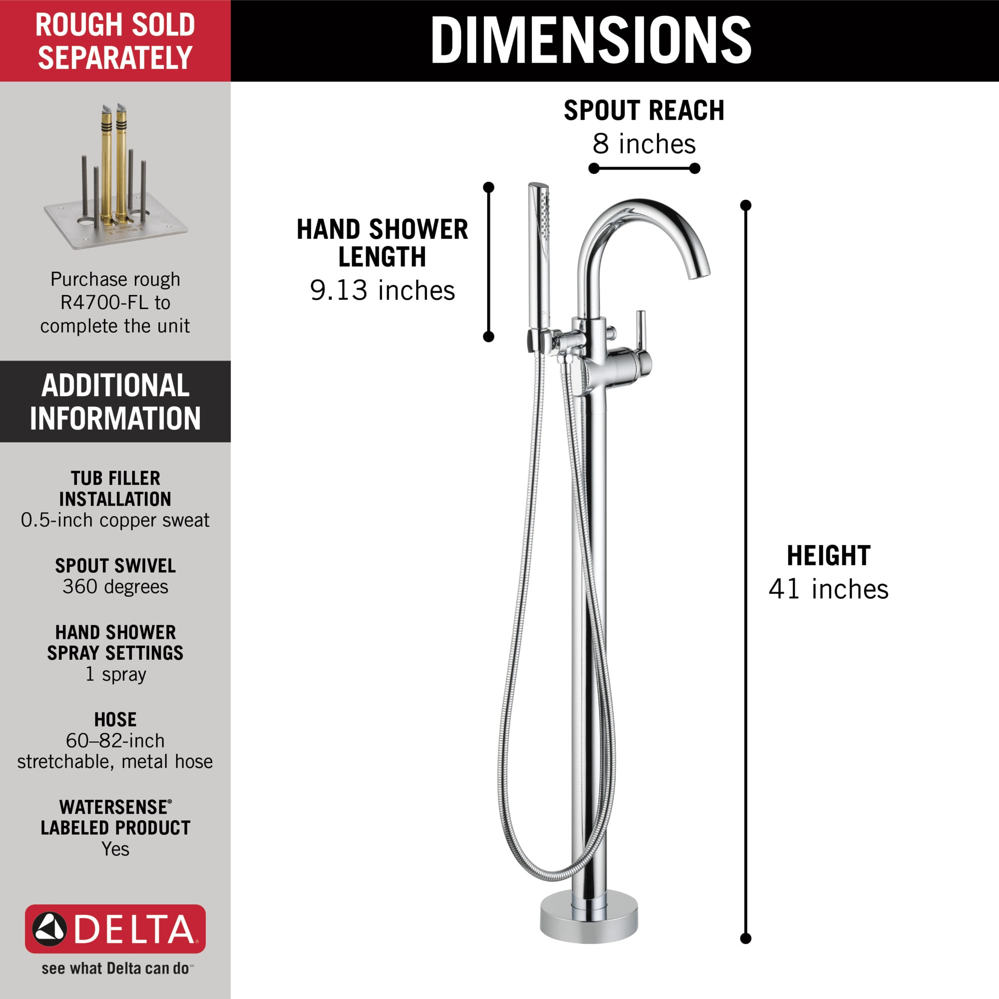 Delta T4759-FL Roman-Tub-Faucets - View #3