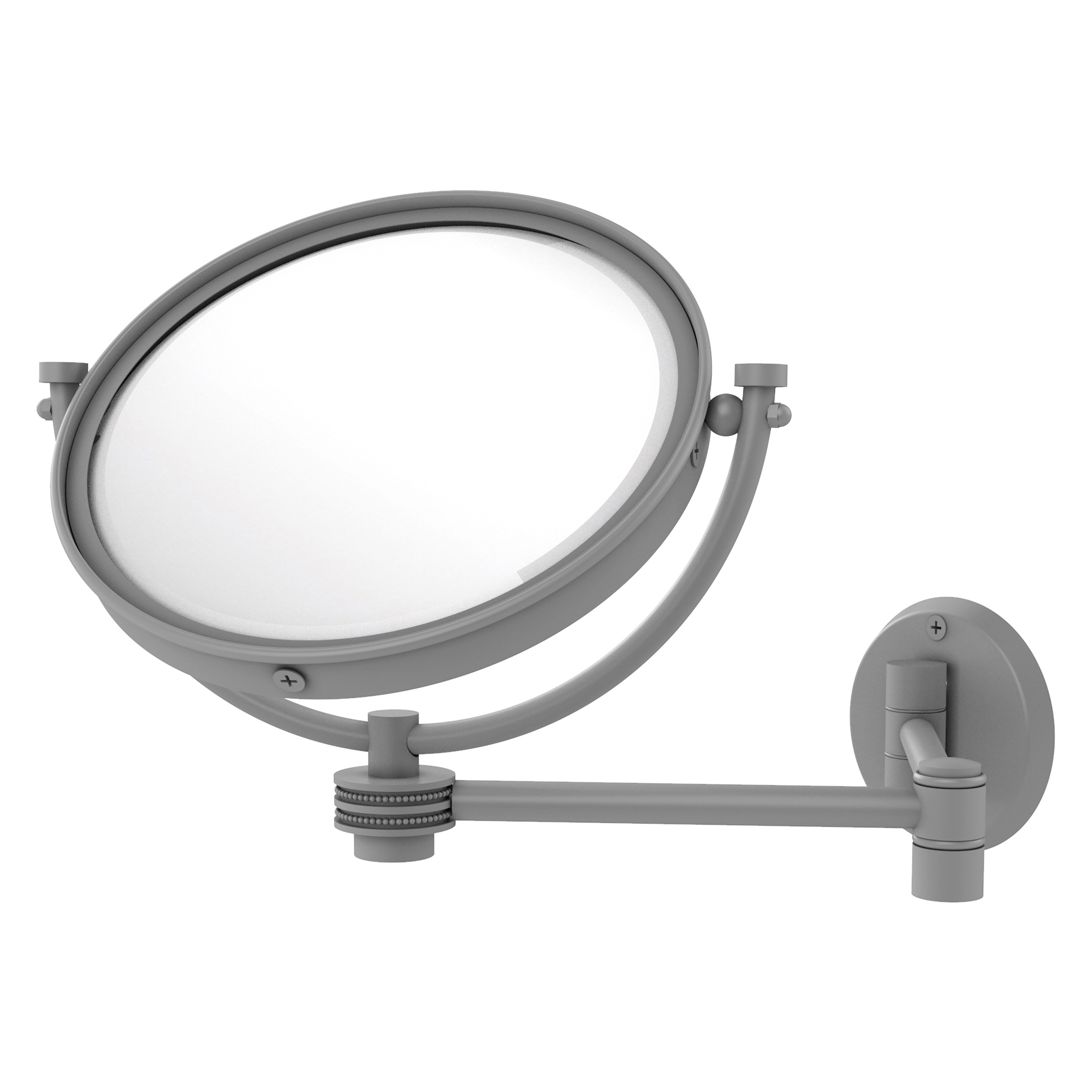 Allied Brass WM-6D/4X-GYM 8-in x 10-in Matte Bronze Double-sided 5X Magnifying Wall-mounted Vanity Mirror