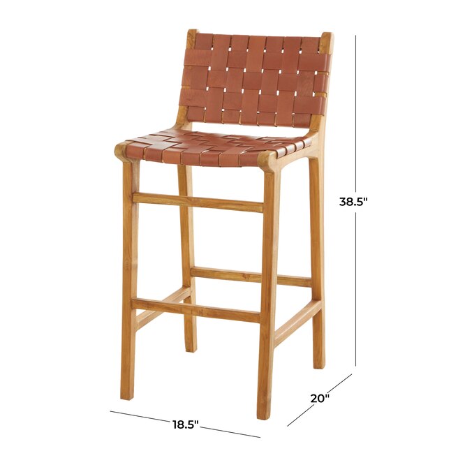 Grayson Lane 40 In. x 18 In. Modern Bar Stool with Beam Footrest Brown ...