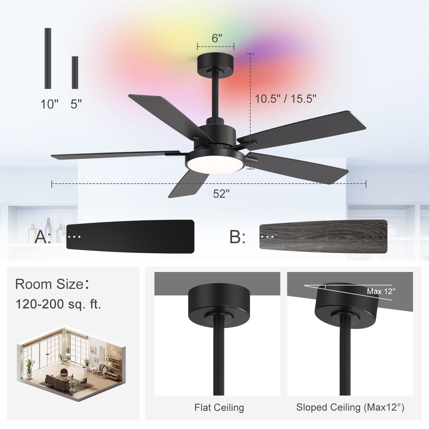 Breezary 32042-BK-RGB Ceiling-Fans - View #9