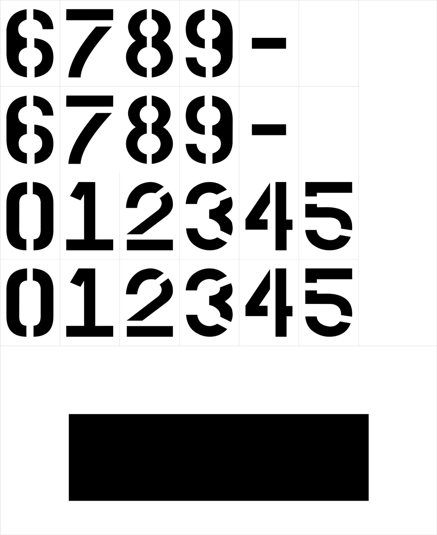 3 Alphabet Kit for Curbs Stencil