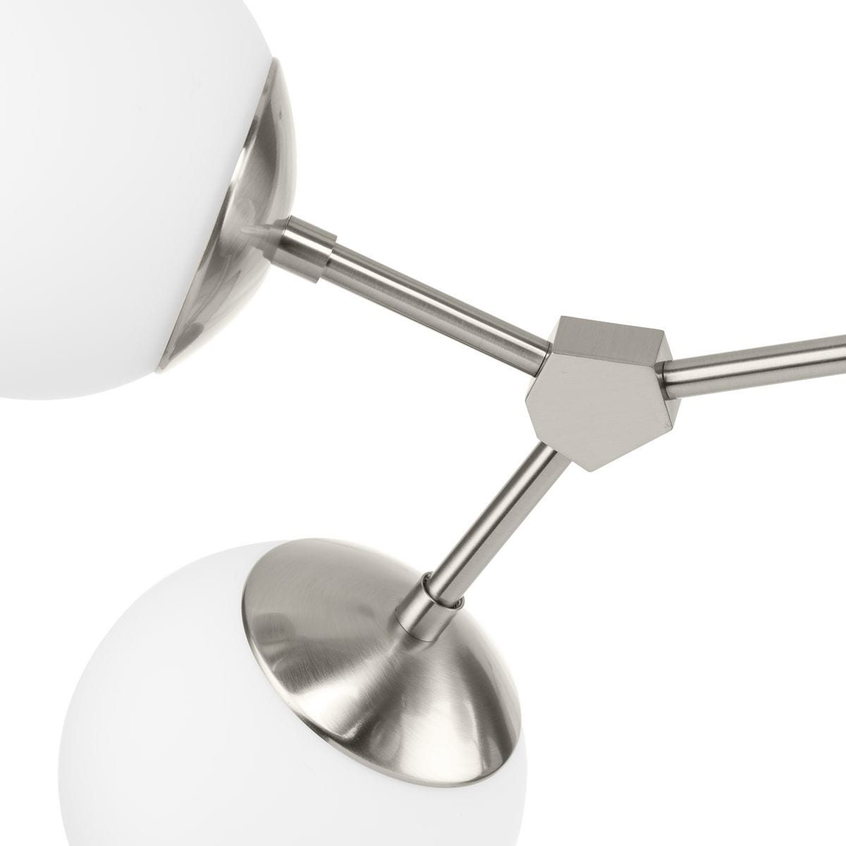 Haas Brushed Nickel 6-Light Chandelier with Opal Glass Globes