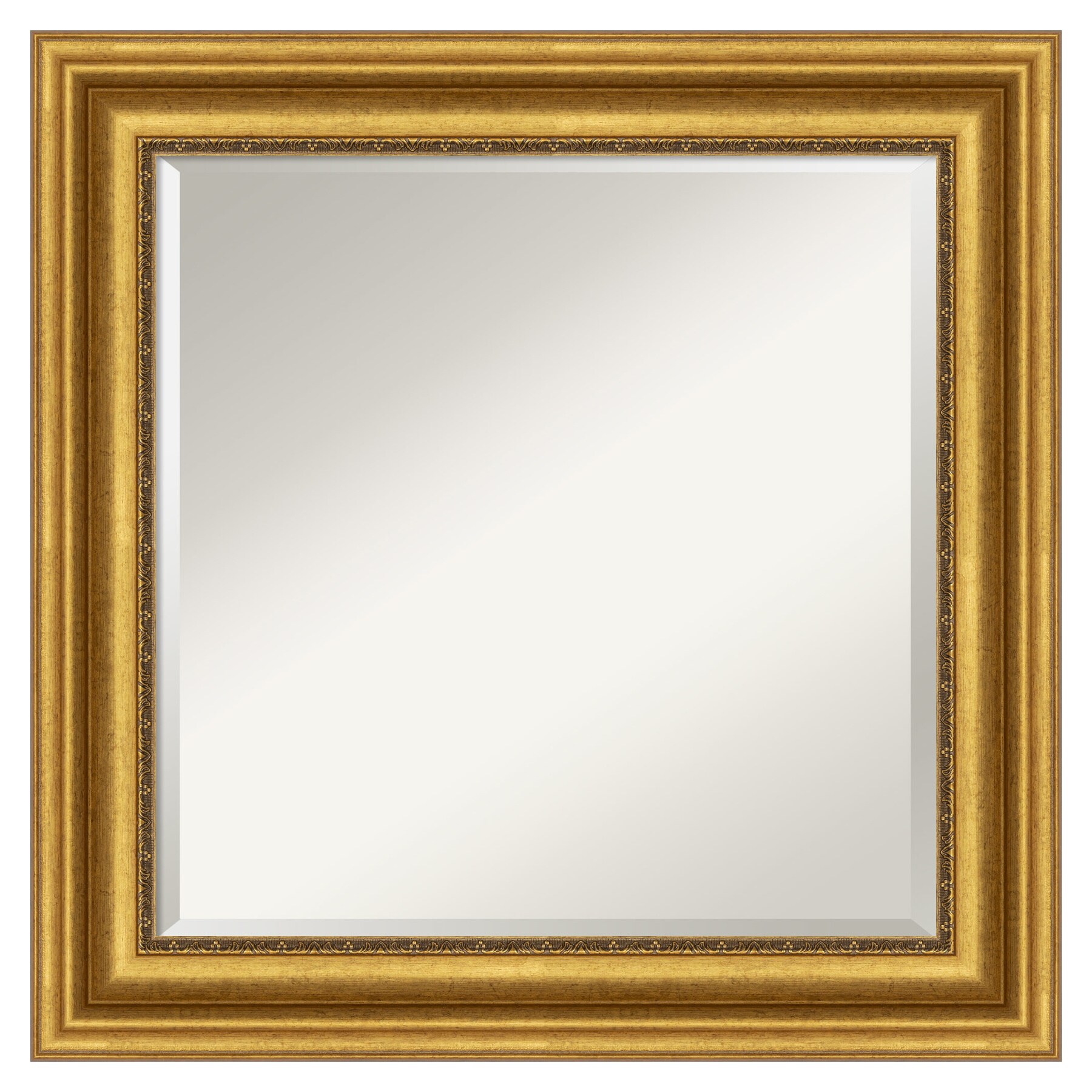 Amanti Art DSW4593520 Parlor 25.62-in x 25.62-in Framed Rectangle Bathroom Vanity Mirror (Antique Gold)