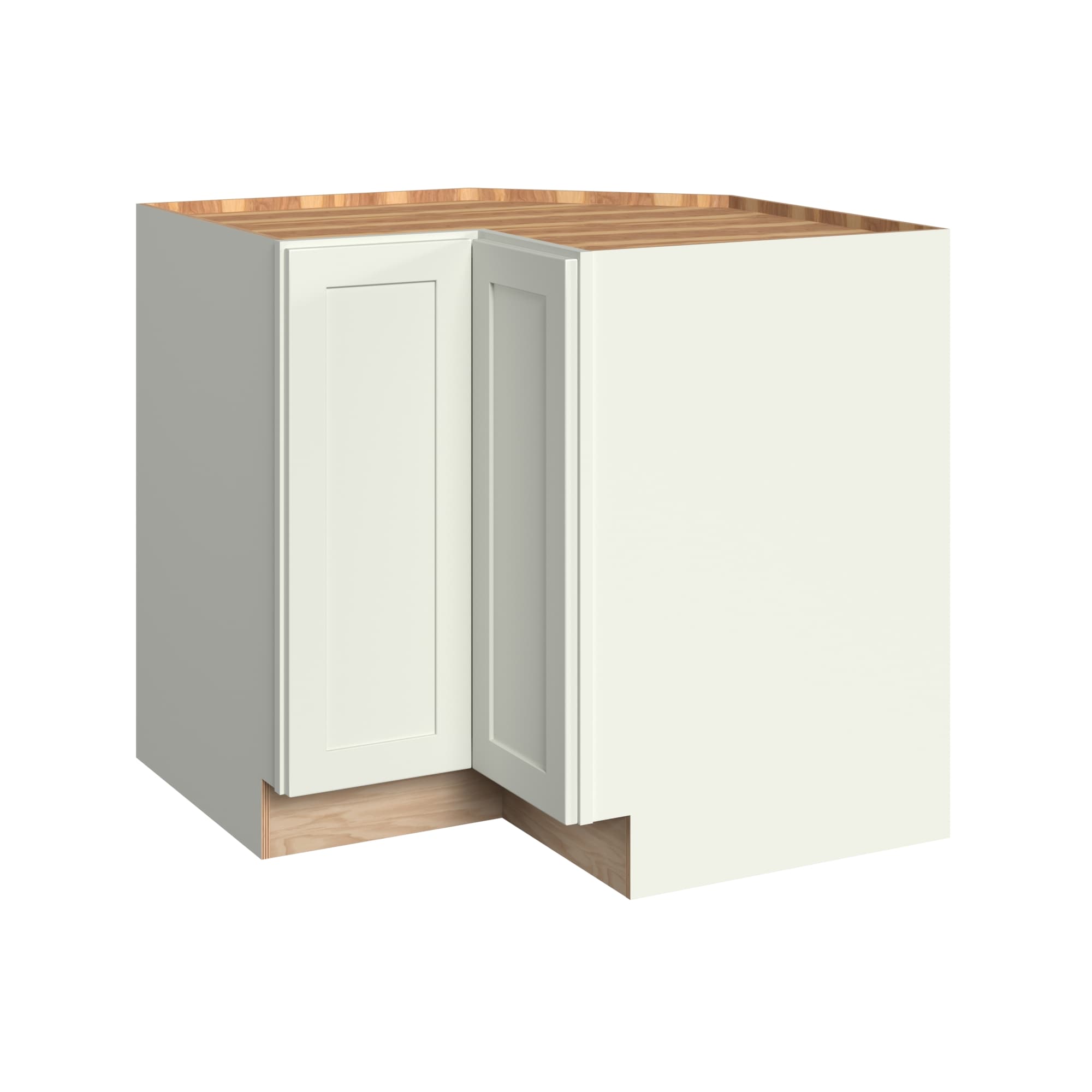 KraftMaid Momentum EZR36LG71 Deveron 36-in W x 34.5-in H x 24-in D Dove White L-shaped Corner base Fully assembled Plywood Cabinet (Recessed Panel Shaker)