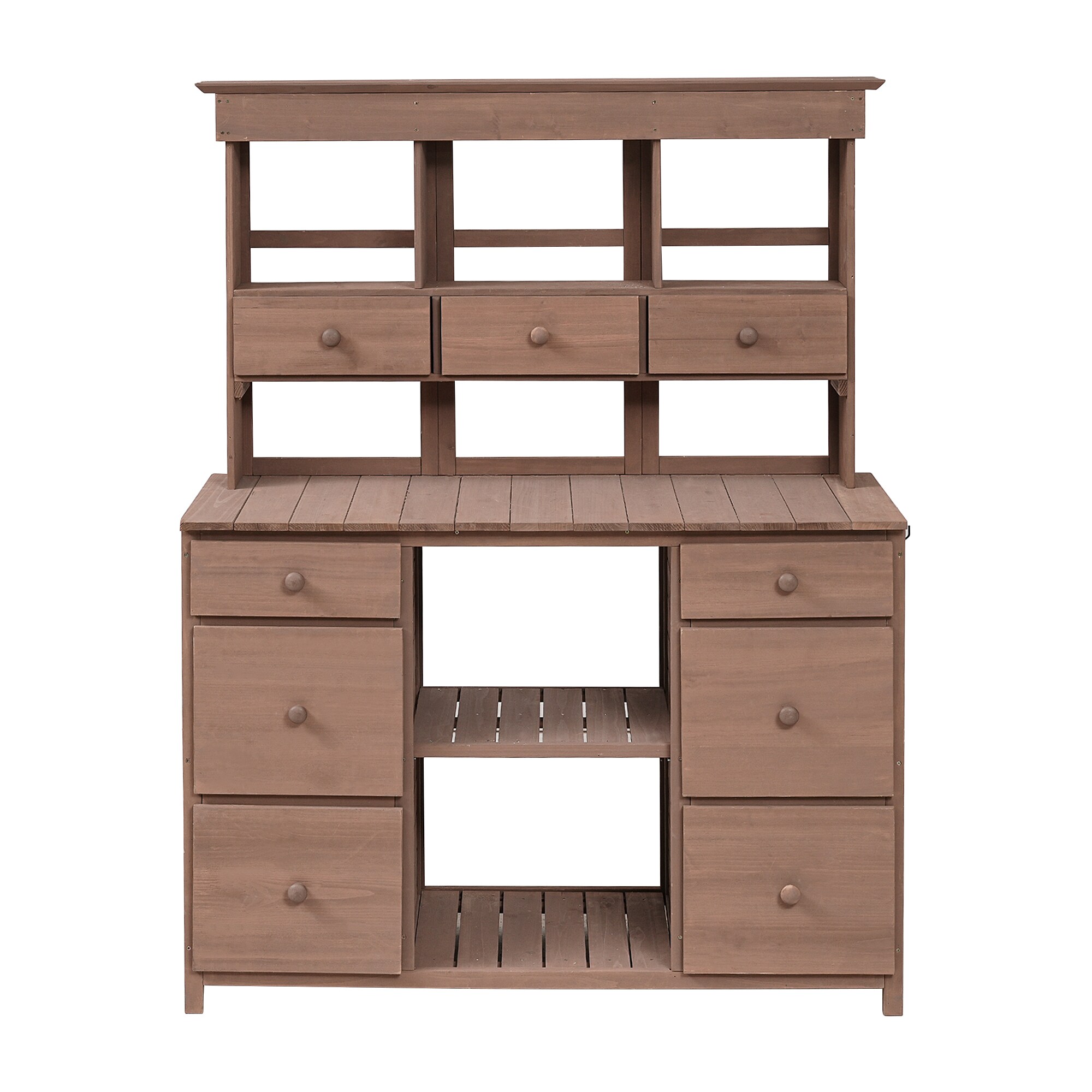 AHIOU HOME ZAAHG-018AADPB Kenosha 50.1-in x 65.7-in x 19.7-in Brown Potting Bench