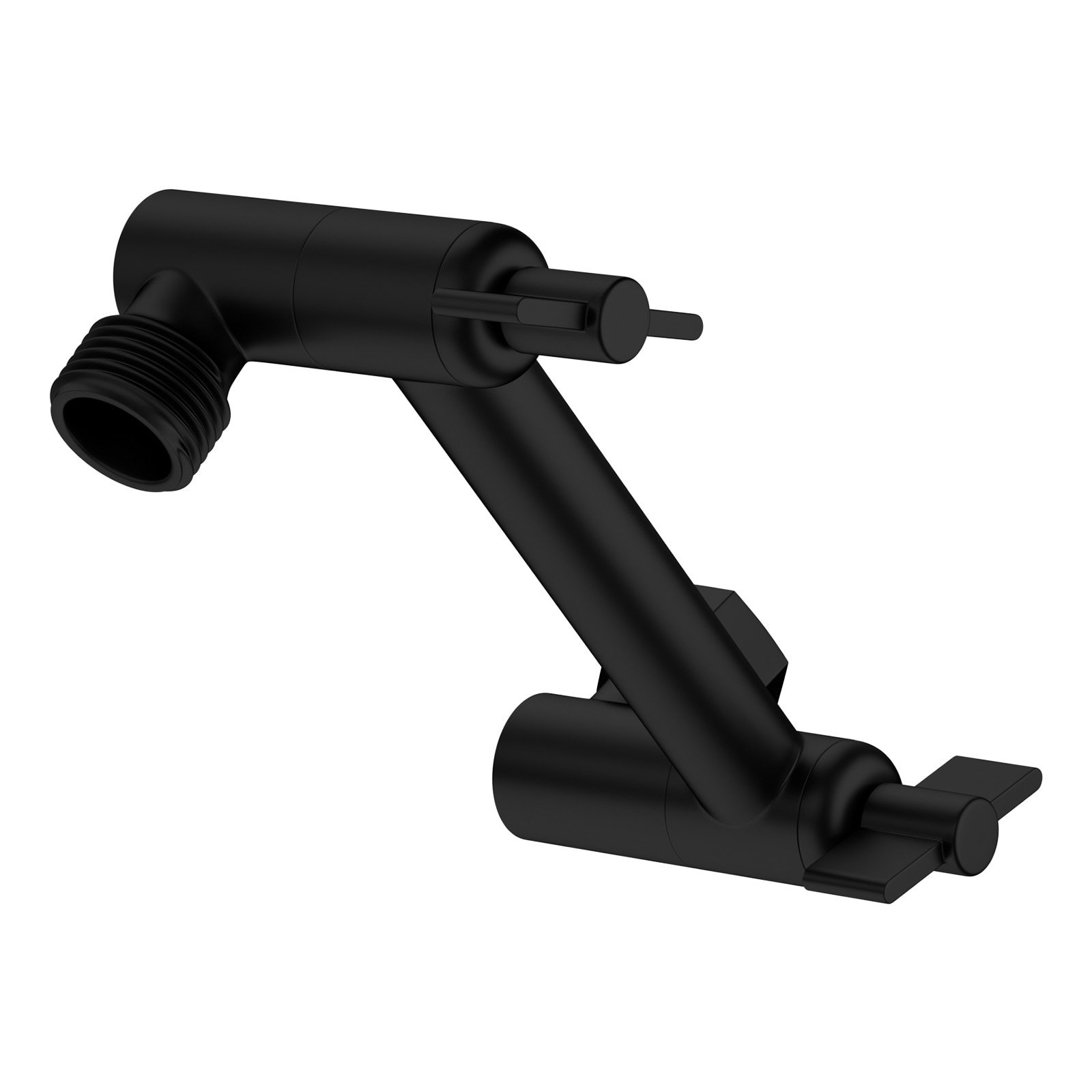 Lordear 4.23-in Matte Black Stainless Steel and Brass Adjustable Rain Shower Extension Arm Fits All Standard 1/2 IPS Male Connectors