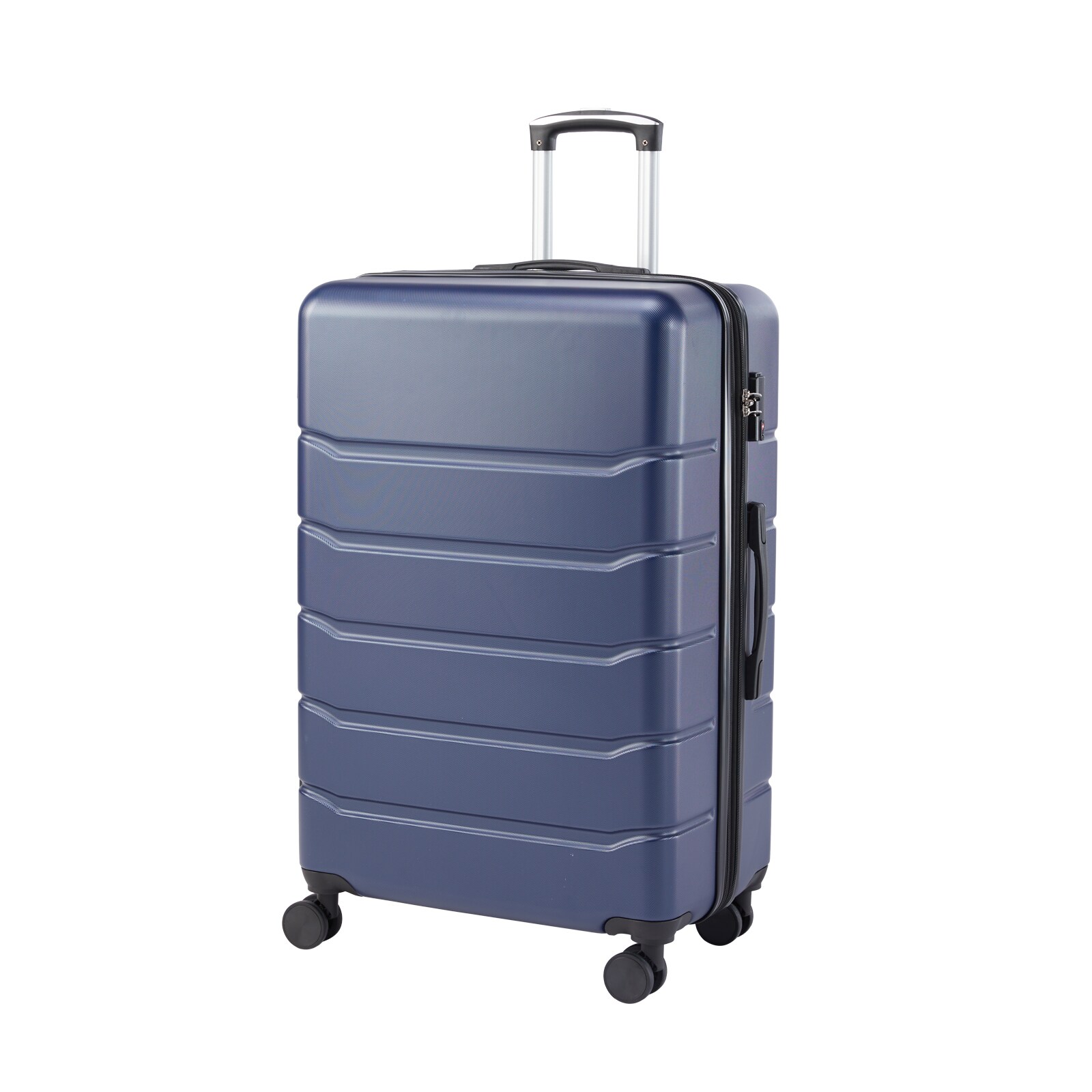 Flynama L-P185905 15'' x 9.5'' x 22.4'' Blue Plastic Hardshell Suitcase