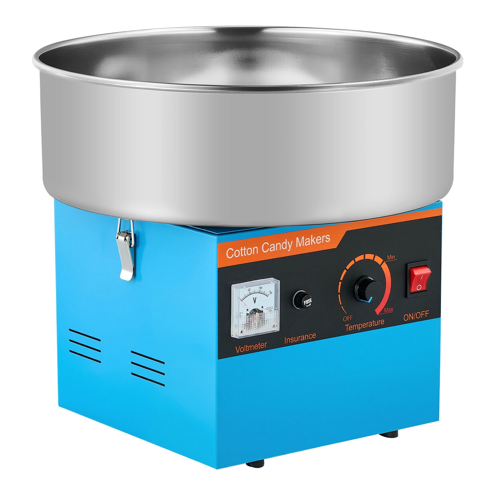 GIVIMO 1000-W Commercial Cotton Candy Machine with 15-in Stainless Bowl Overheat Guard in Blue #LW047GIVSS846