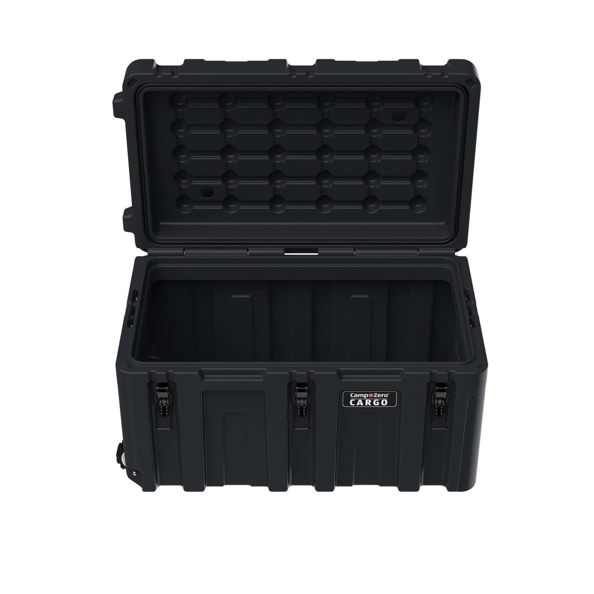 Extra Large Black Heavy Duty Rolling Storage Tote with Latching Lid